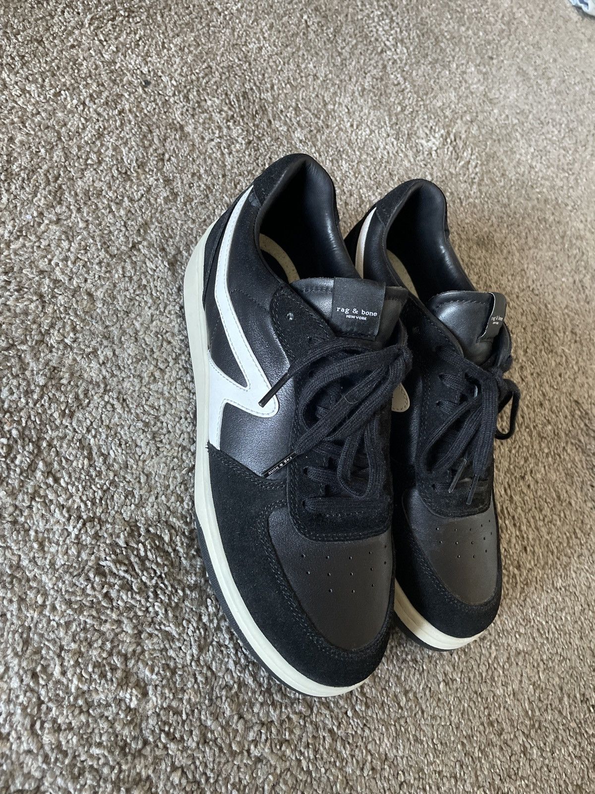 image of Rag Bone Black Court Retro Sneakers, Men's (Size 9)