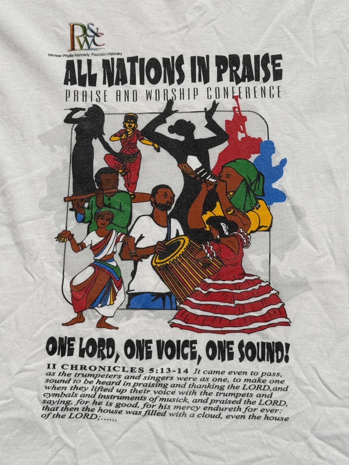 Gildan Phyllis Kennedy T-shirt All Nations in Praise and Worship -L Size US L / EU 52-54 / 3 - 3 Thumbnail