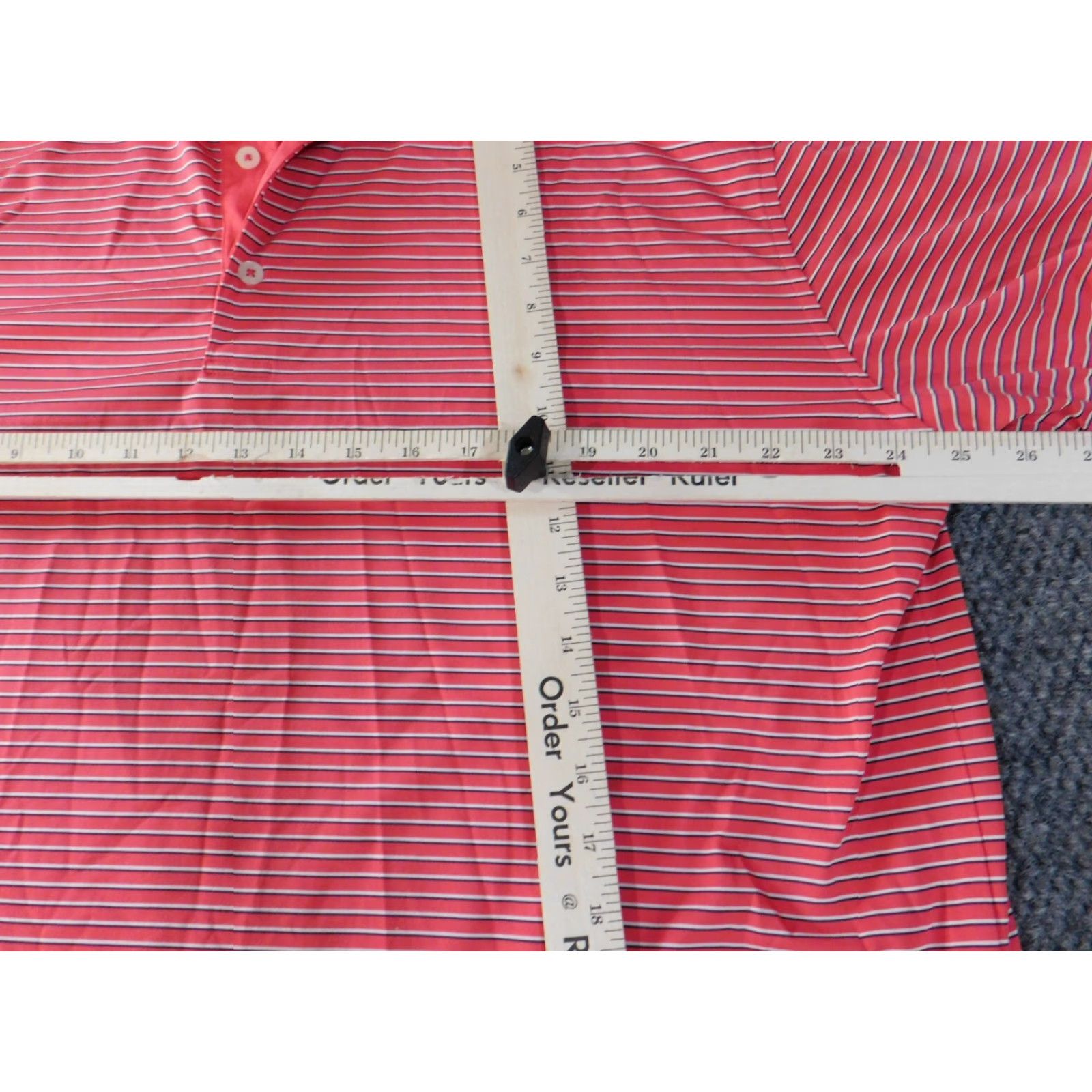 Vintage Donald Ross Polo 2XL Mens Red Striped Knit Short Sleeve Golf Performance Stretch Shirt Size US XXL / EU 58 / 5 - 7 Thumbnail