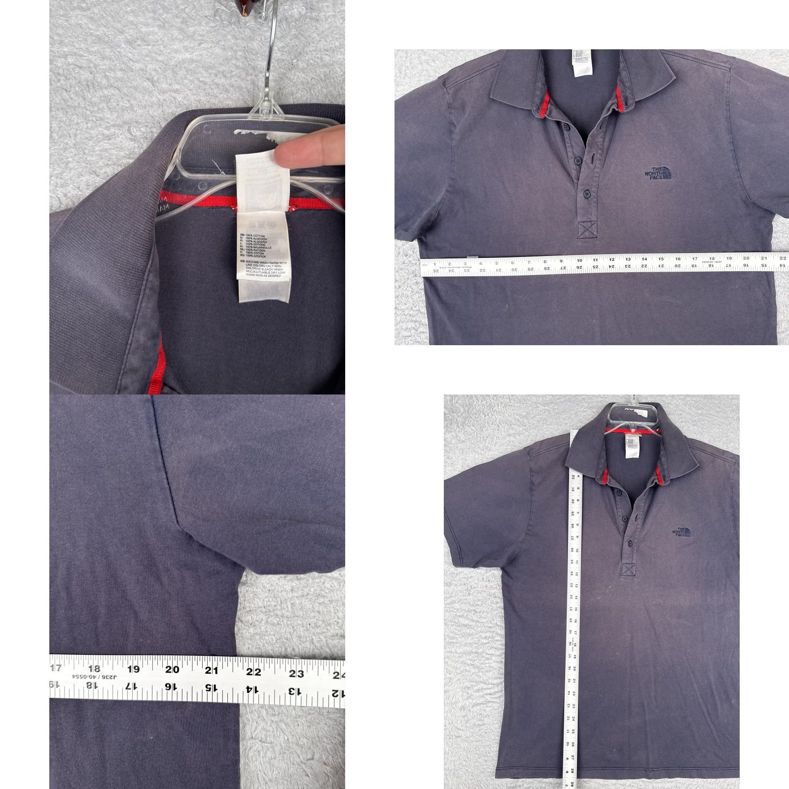 The North Face The North Face Polo Shirt Mens Large Gray Cotton Logo Casual Short Sleeve Size US L / EU 52-54 / 3 - 8 Thumbnail