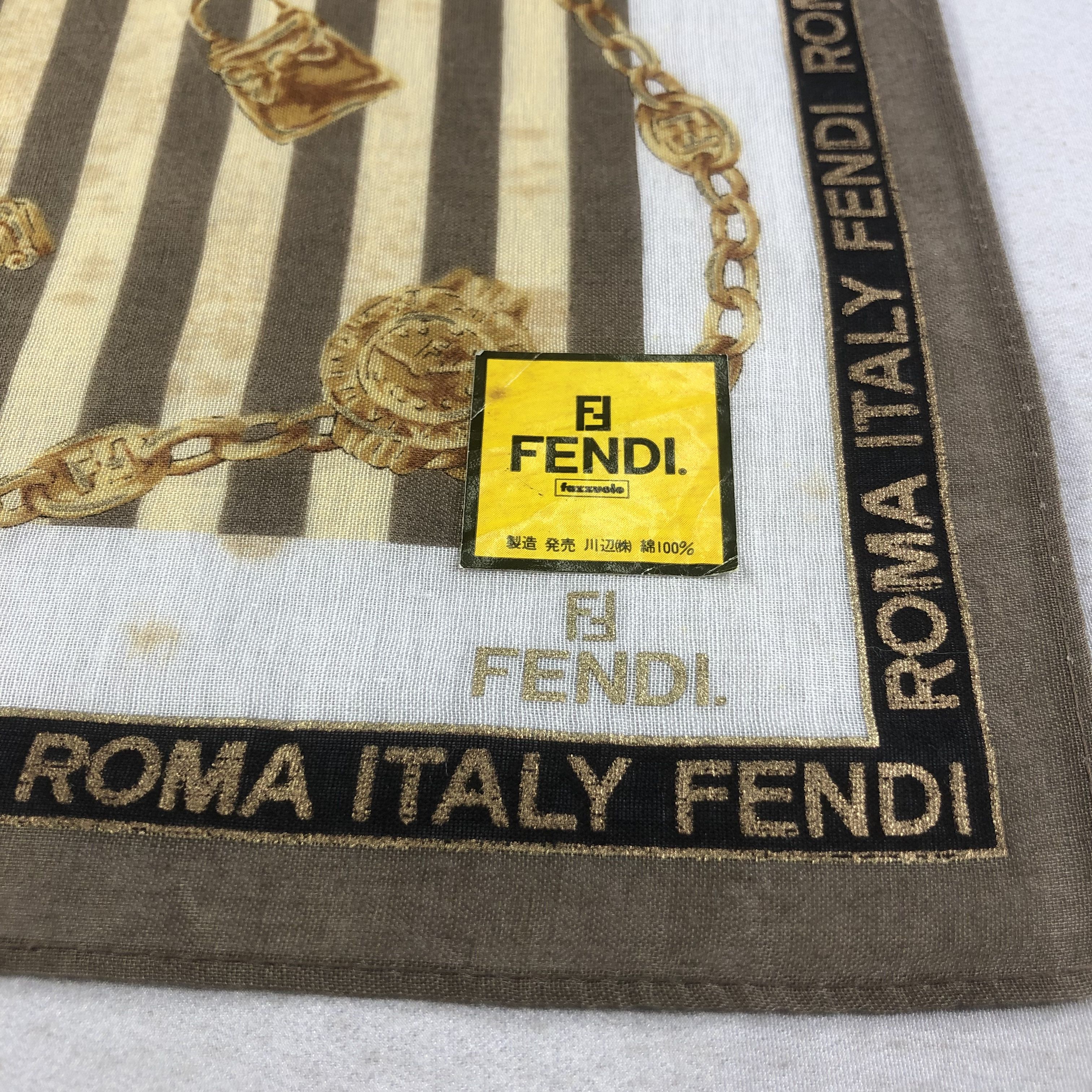 Vintage Fendi Gold Chains Handkerchief Neckerchief Bandana H2306 Size ONE SIZE - 4 Thumbnail