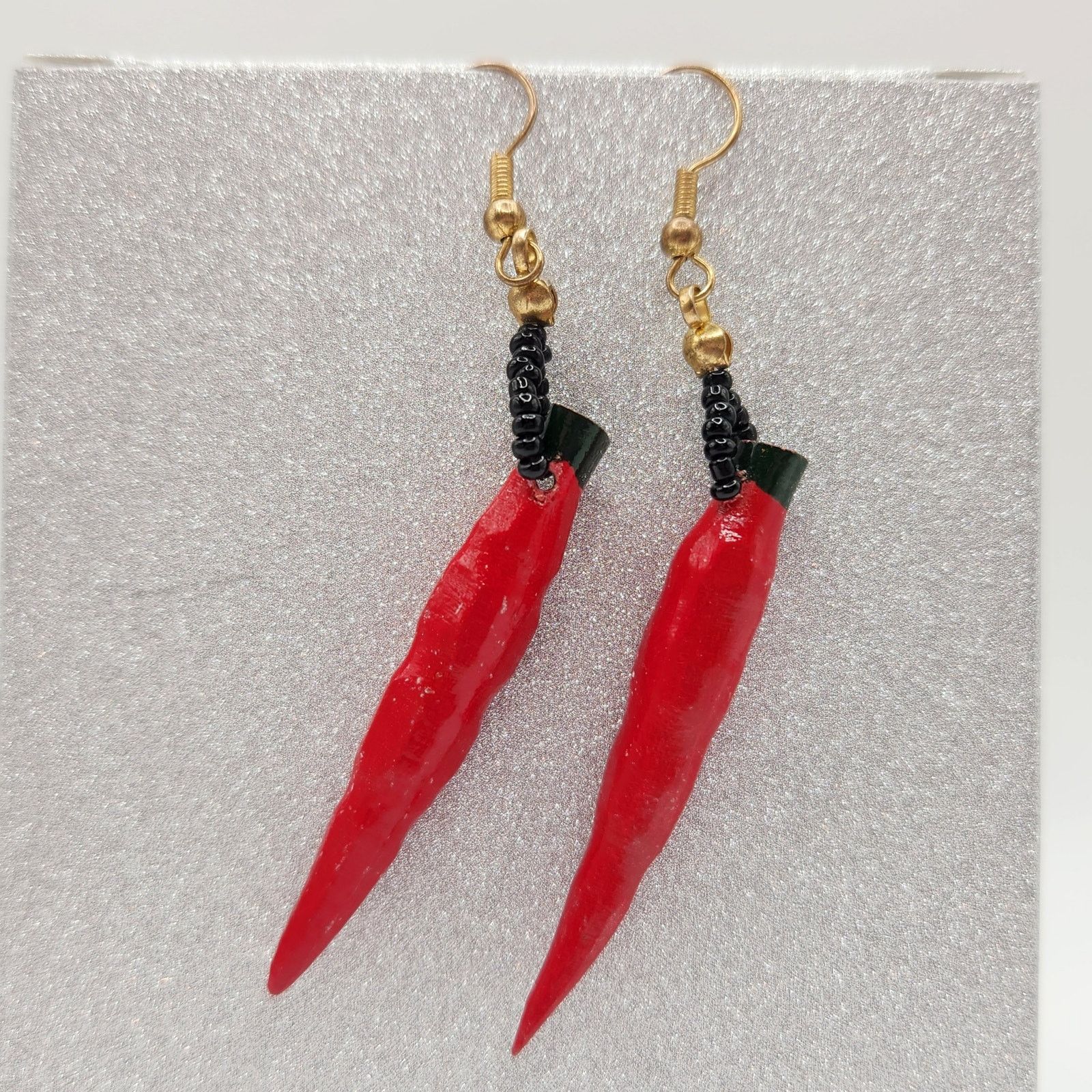 Other Red Chili Pepper Dangle Earrings with Hooks Size ONE SIZE - 1 Thumbnail