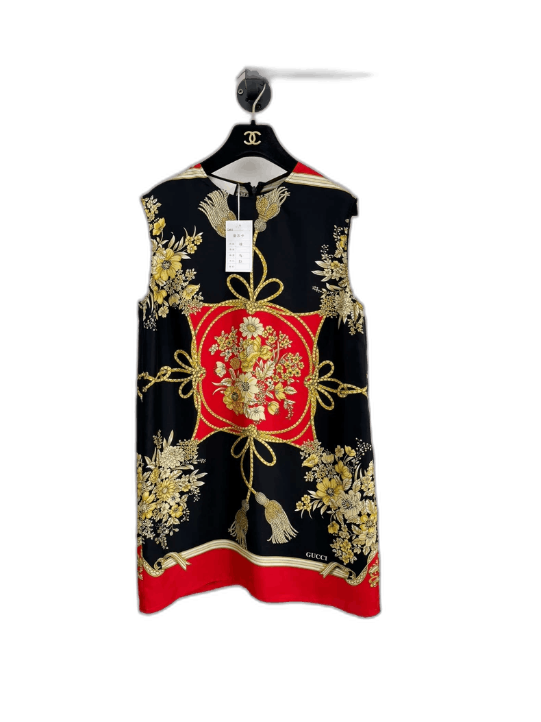 Gucci Gucci Silk Dress with Floral Design Size S / US 4 / IT 40 - 1 Thumbnail