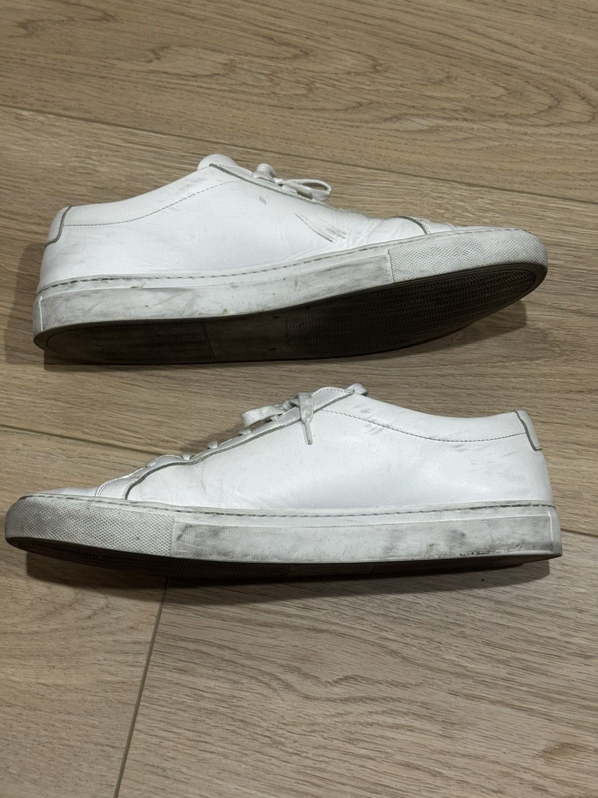 Common Projects Common Projects Achilles Low White Leather Sneakers Size 46 Size US 12 / EU 45 - 4 Thumbnail