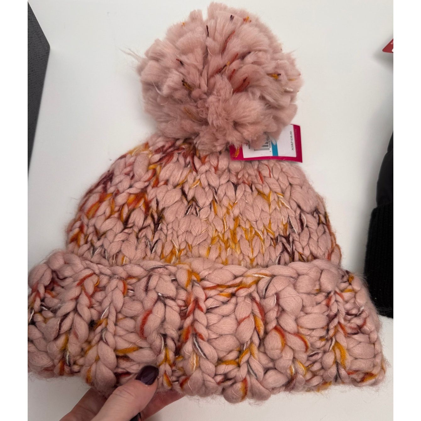 Vince Camuto Vince Camuto NWT Mauve Multi Pom Pom Beanie Hat One Size Size ONE SIZE - 2 Thumbnail