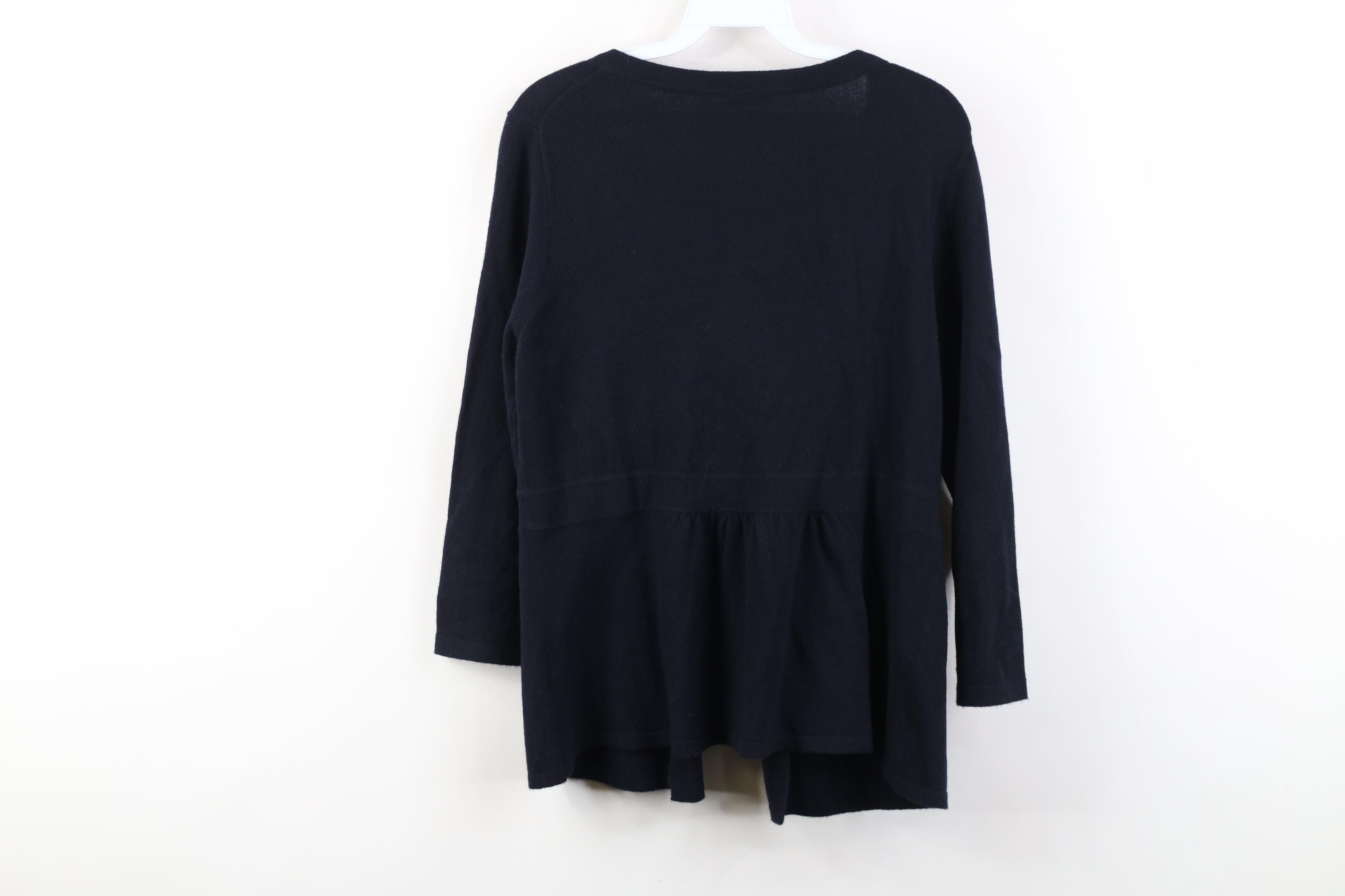 J.Crew Vintage Y2K J Crew Wool Cashmere Tie Front Knit Sweater Size L / US 10 / IT 46 - 11 Thumbnail