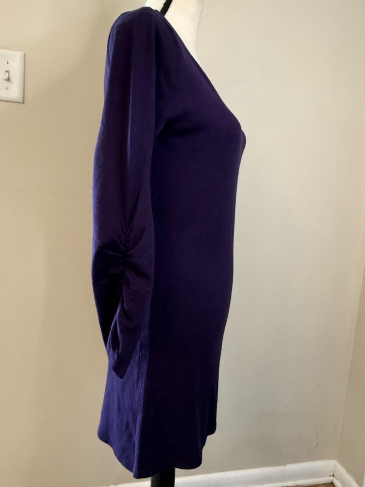 Other Love Always grape purple mini dress side ruching & zip SZ M Size M / US 6-8 / IT 42-44 - 2 Thumbnail