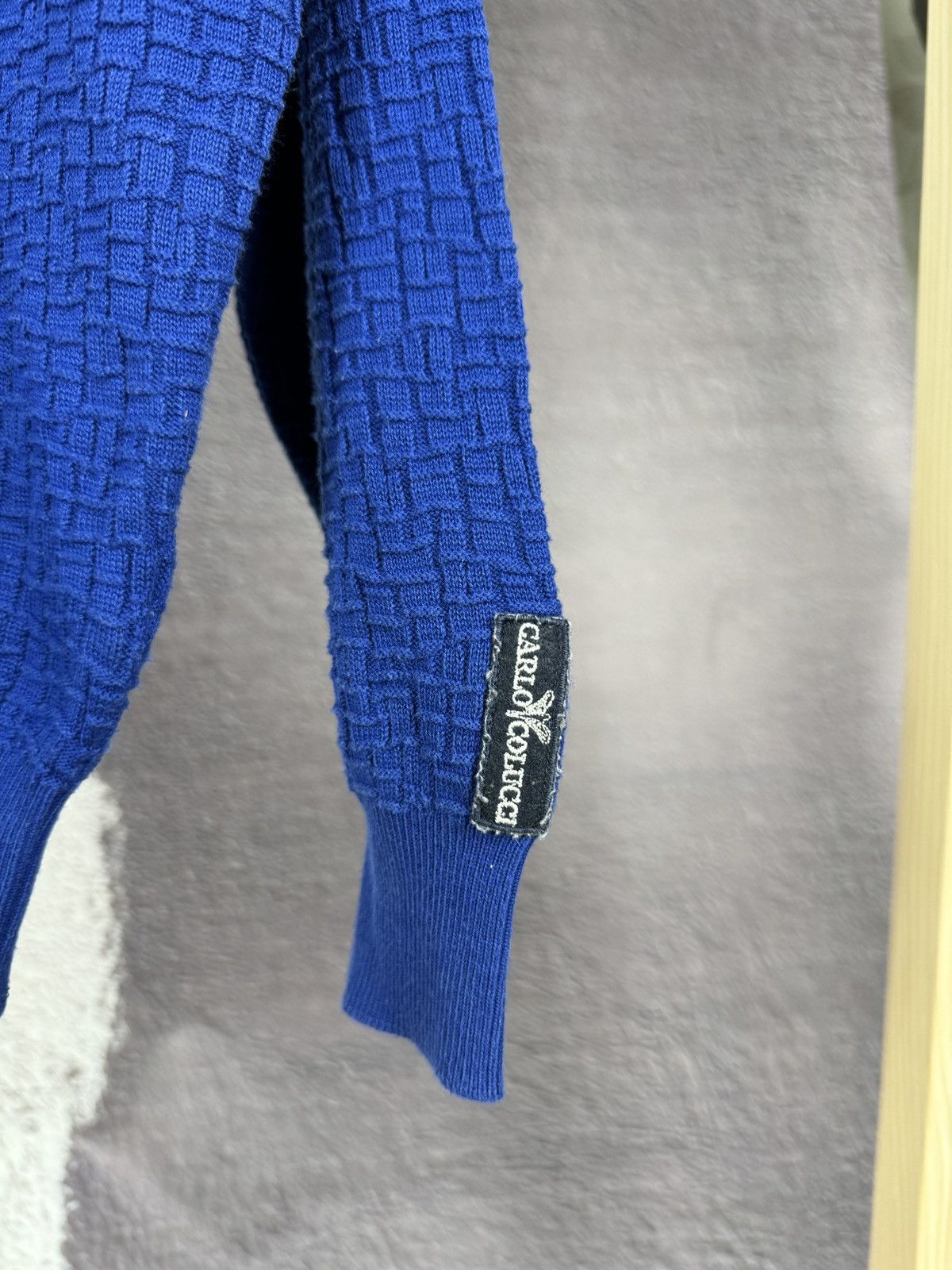 Carlo Colucci × Vintage Carlo Colucci vintage blue knitted rugby polo shirt LS Size US L / EU 52-54 / 3 - 8 Thumbnail