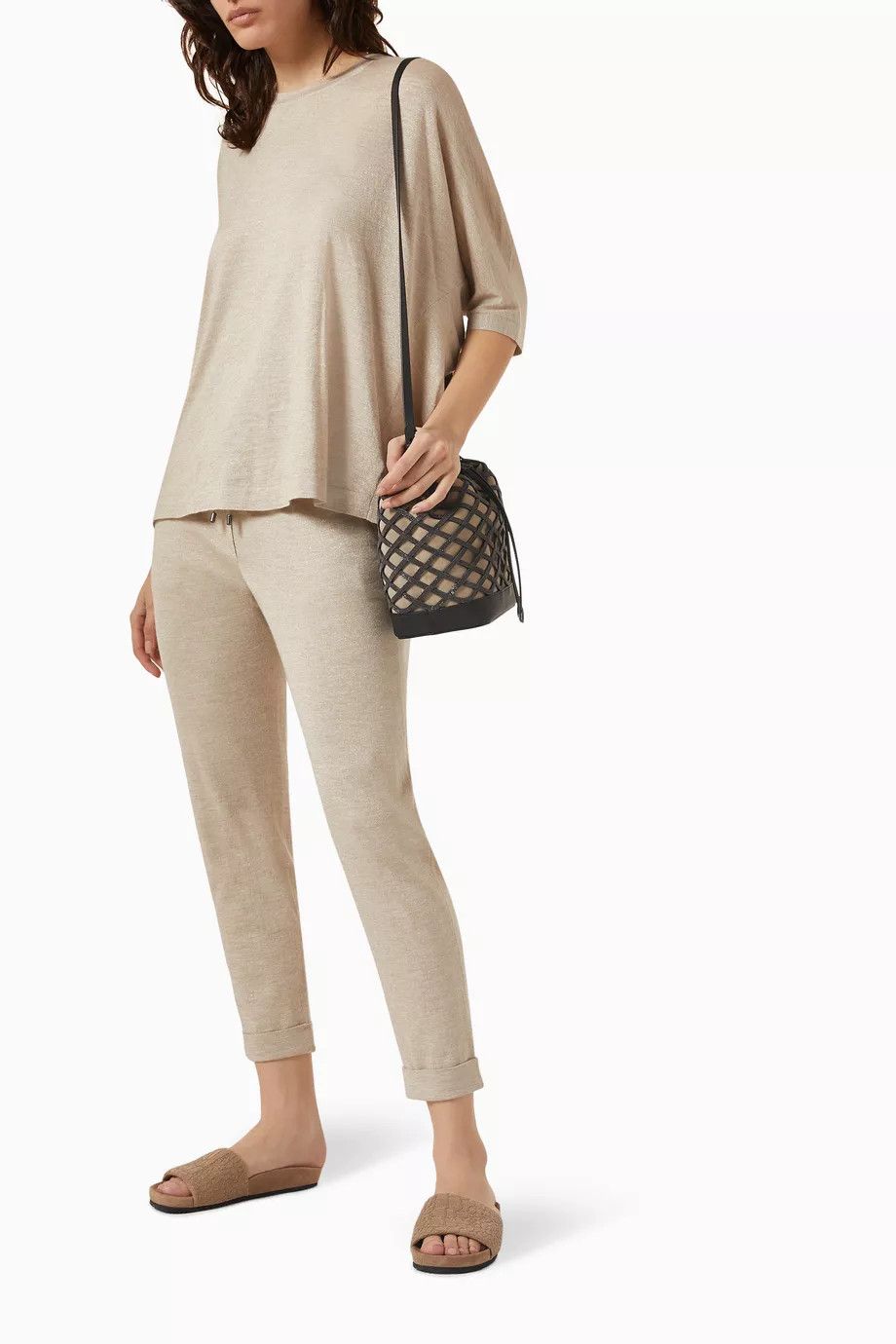 Brunello Cucinelli o1y0725 Sweatpant in Sand Size 27" / US 4 / IT 40 - 2 Thumbnail