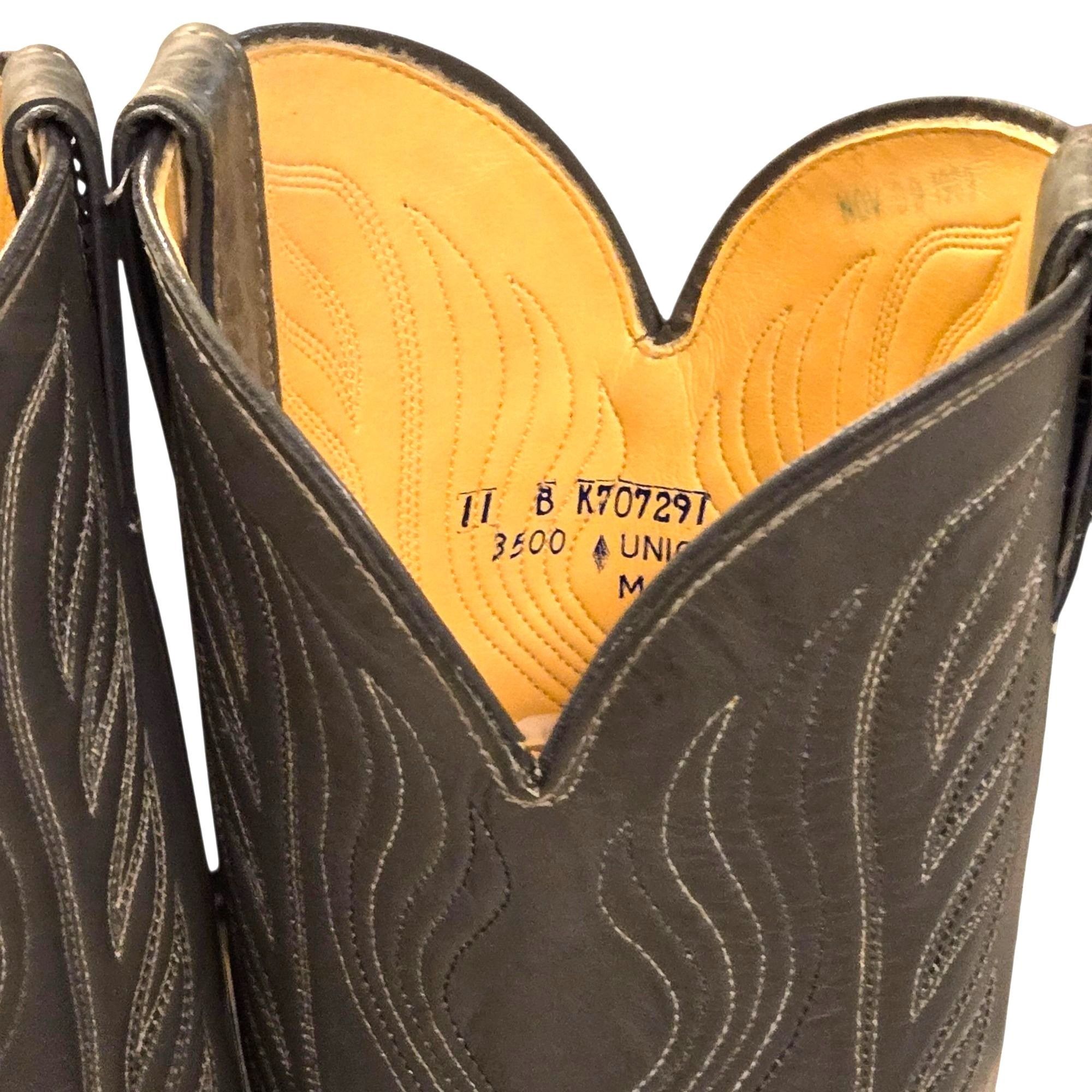 Other Gray Leather Cowboy Boots Vintage Mens 11 B Narrow Width Cou Size US 11 / EU 44 - 18 Thumbnail