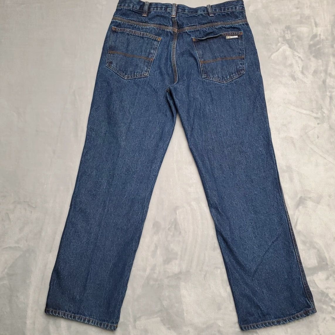 Vintage Berne Jeans Mens 34x30 Blue Denim 100% Cotton Workwear Work Casual Twill Pants Jeans Mens 34 Blue Denim 100% Cotton Workwear Twill Pants Size US 34 / EU 50 - 6 Thumbnail