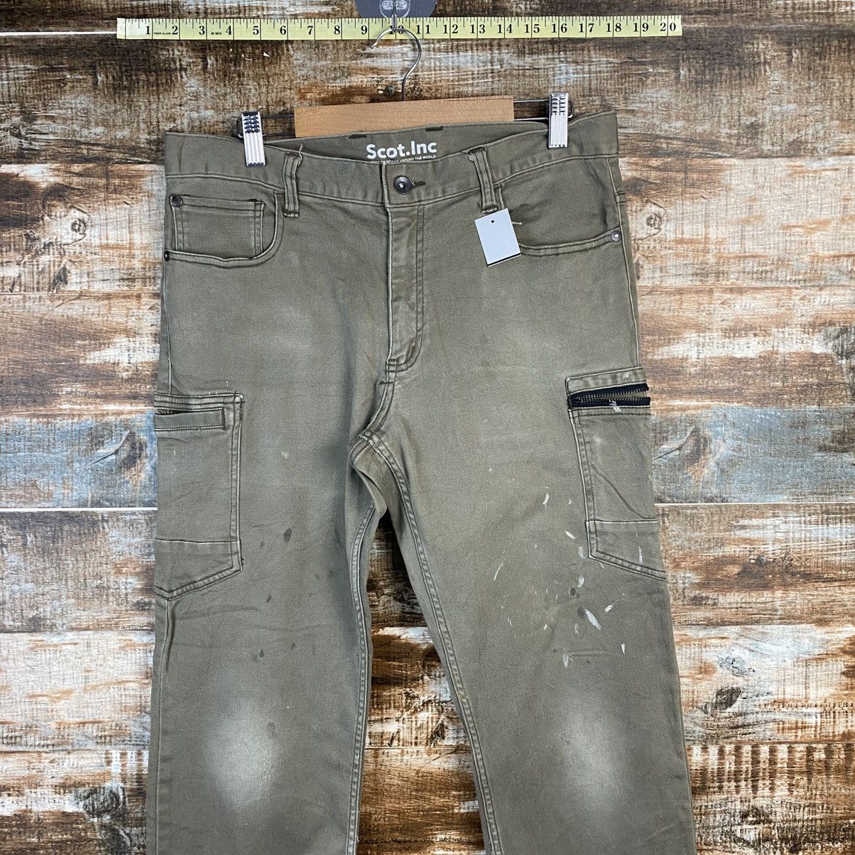 Japanese Brand DL Scot Inc Green Cargo Multipocket Pants #C1221 Size US 32 / EU 48 - 2 Thumbnail