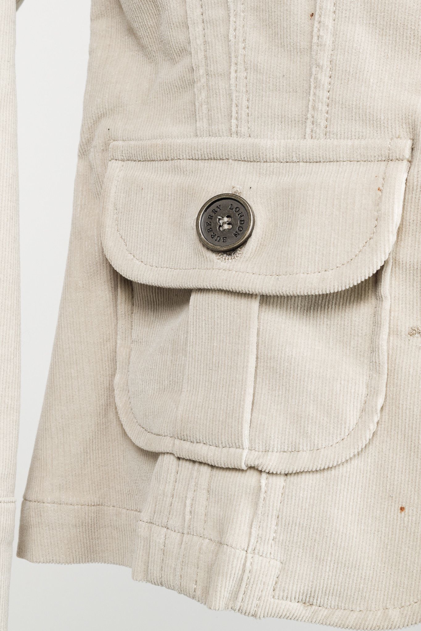 Burberry Burberry Beige Corduroy Buttoned Jacket Size XS / US 0-2 / IT 36-38 - 8 Thumbnail