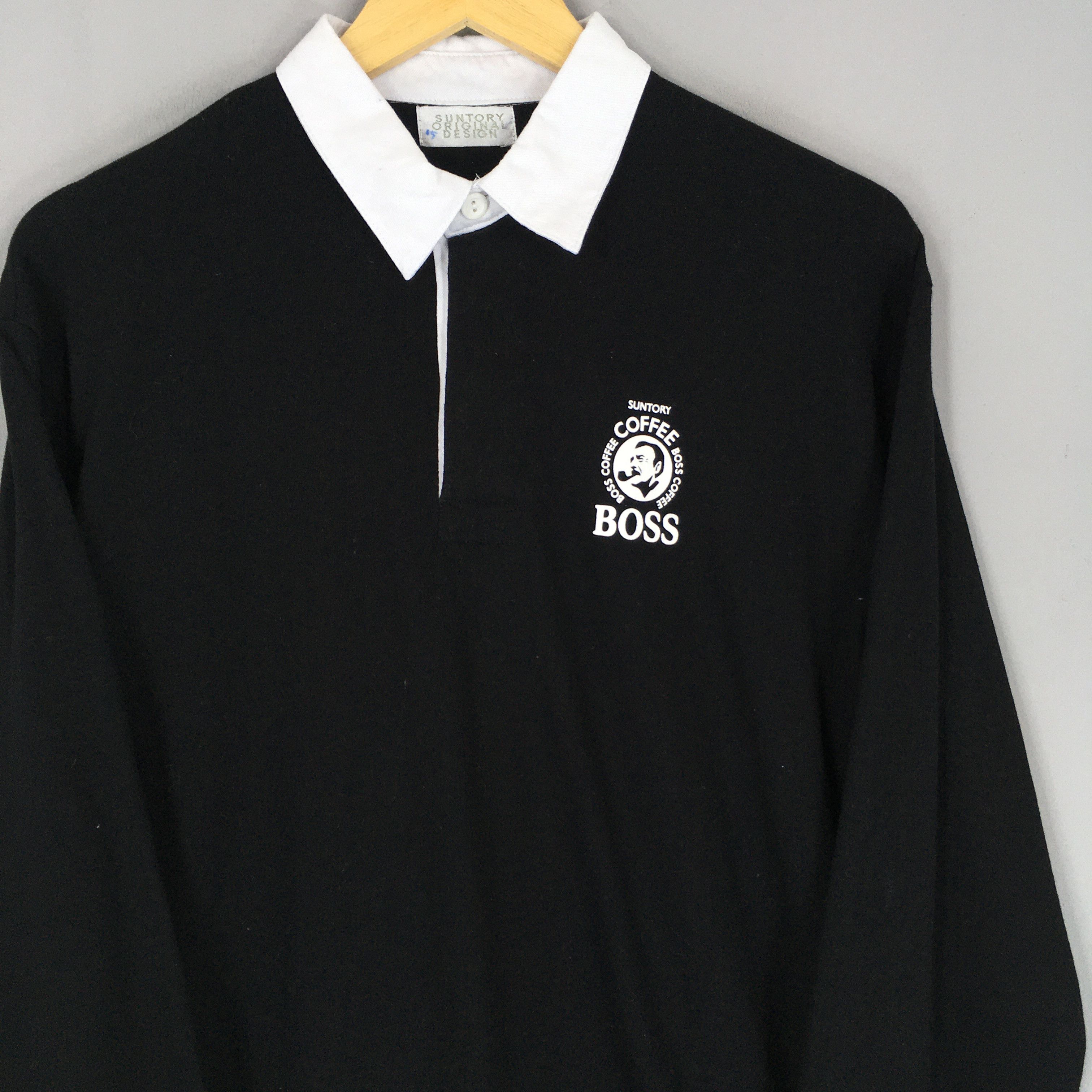 Other Vintage 90s Suntory Boss Coffee Polo Rugby Shirt Medium Size US M / EU 48-50 / 2 - 2 Thumbnail