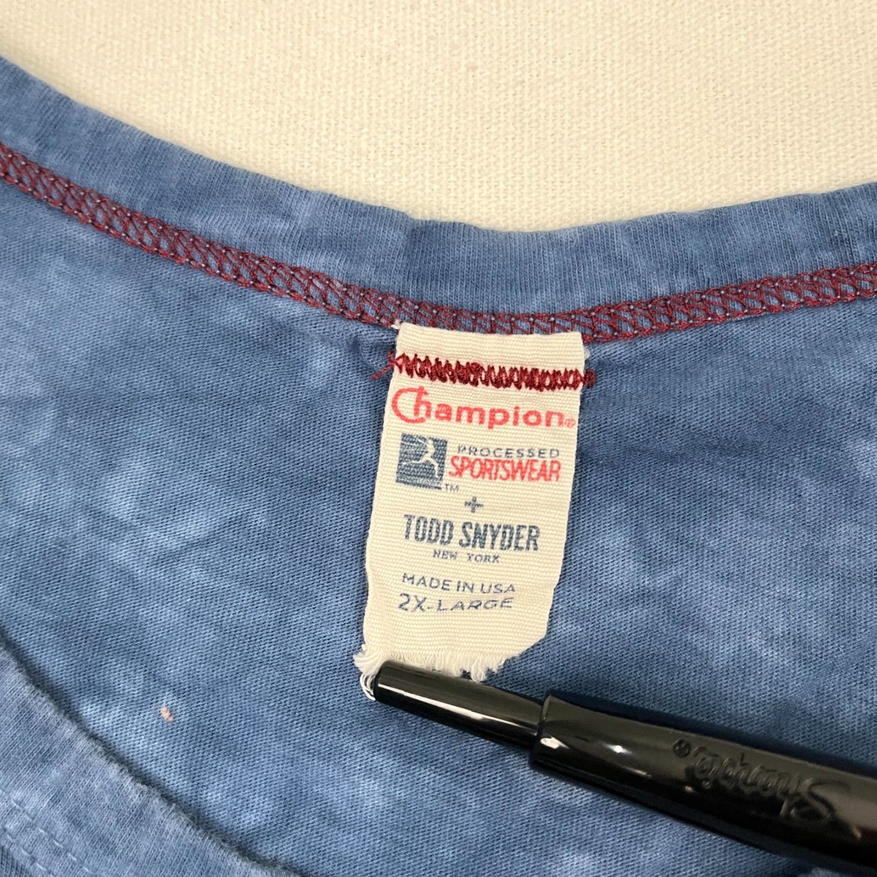 Champion Champion Todd Snyder Tank Top Shirt Mens 2XL Blue Tie Dye Active Workout Slim Fit Regular Graphic? No Size US XXL / EU 58 / 5 - 2 Thumbnail