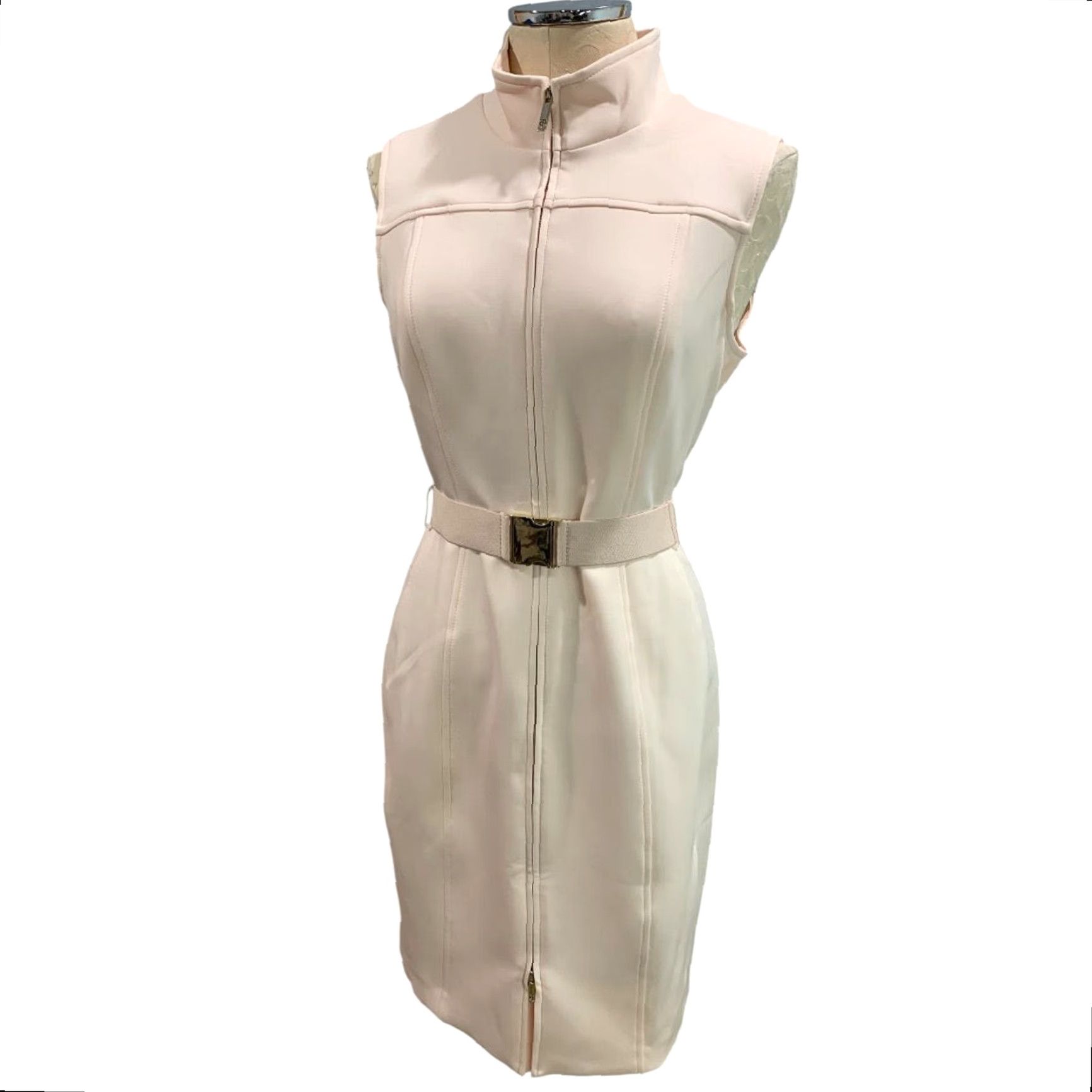 Tommy Hilfiger VINTAGE Tommy Hilfiger Scuba Dress Women Knee Length 10 Regular White Powder Pink TD6S1A9A Mens Size L / US 10 / IT 46 - 2 Thumbnail