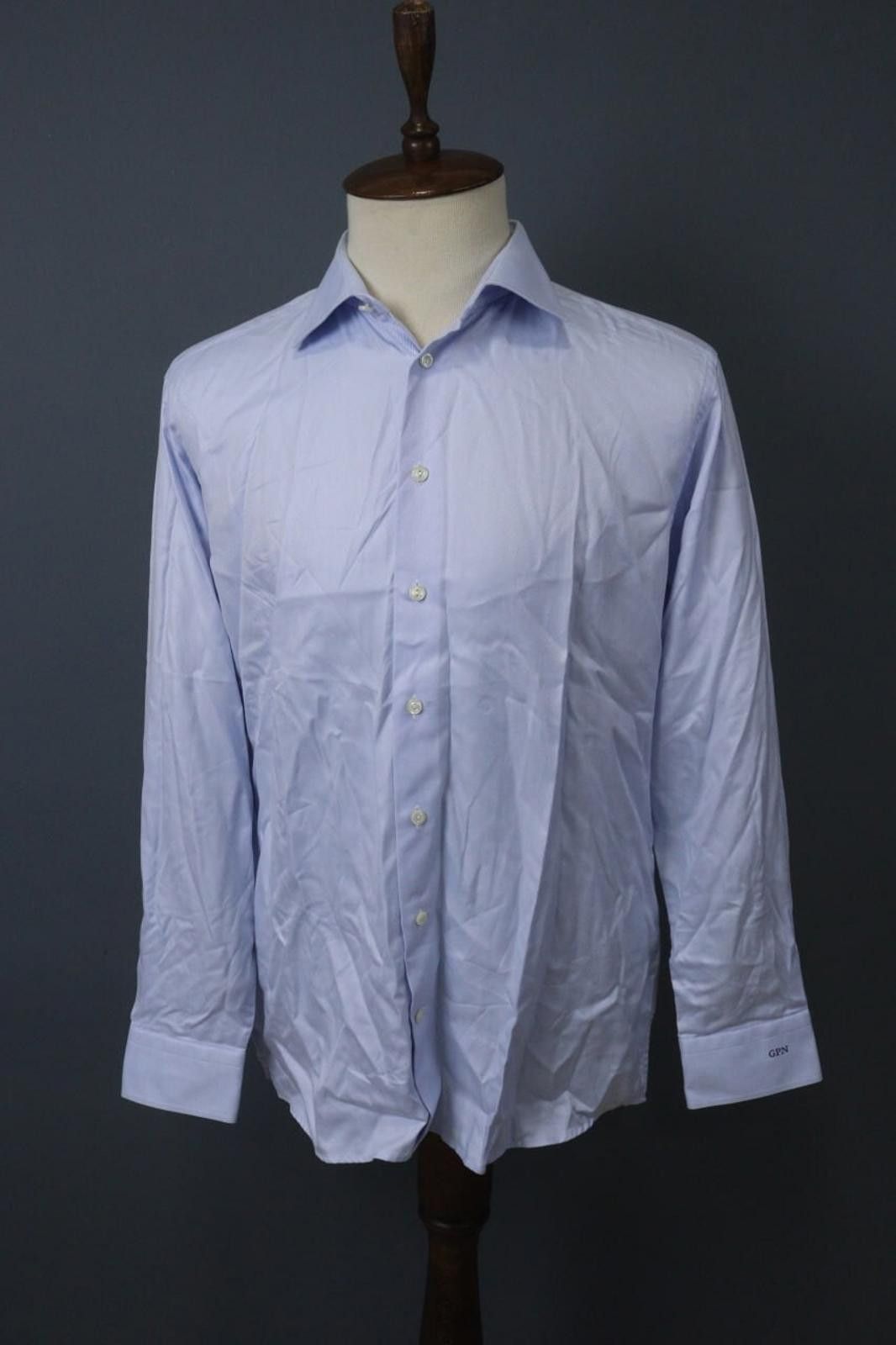 Eton Eton Blue Pinstriped Cotton Collared Formal Front Shirt Top Size US M / EU 48-50 / 2 - 1 Thumbnail