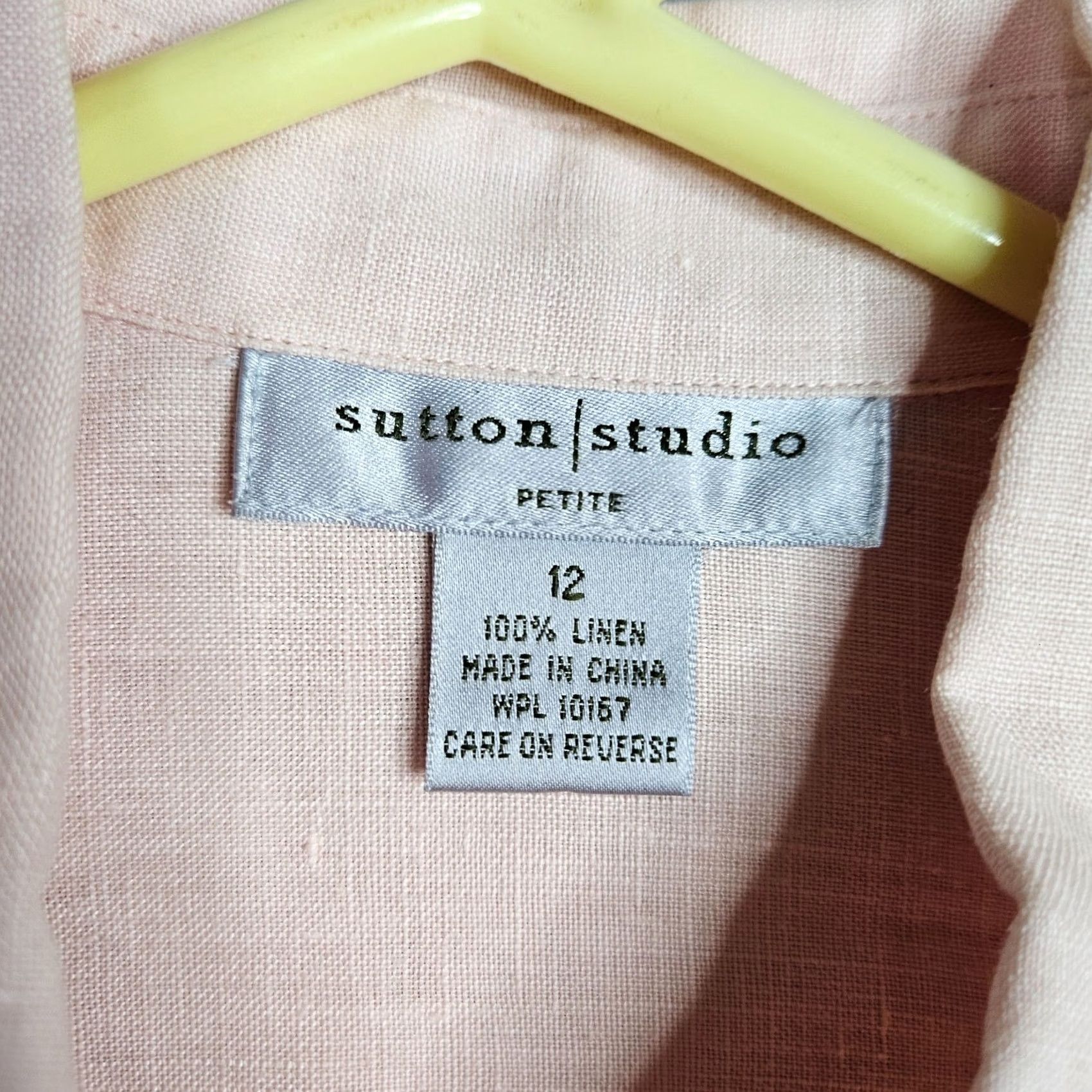 Vintage Sutton Studio Blouse Shirt Linen Light Pink Button Up Size 12 Women Regular XS? Size XL / US 12-14 / IT 48-50 - 7 Thumbnail