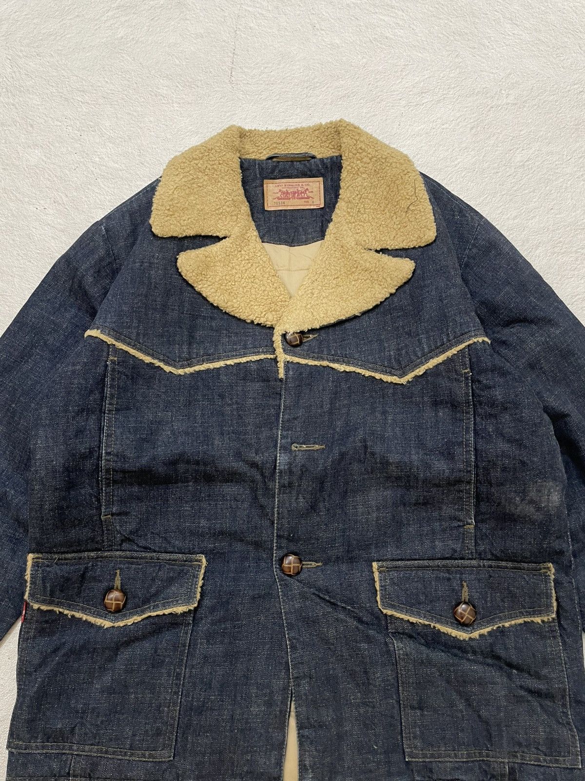14th Addiction 2000s Levis Raw Denim Jacket Collar Heavy Weight Y2K Japan Size US XL / EU 56 / 4 - 2 Thumbnail