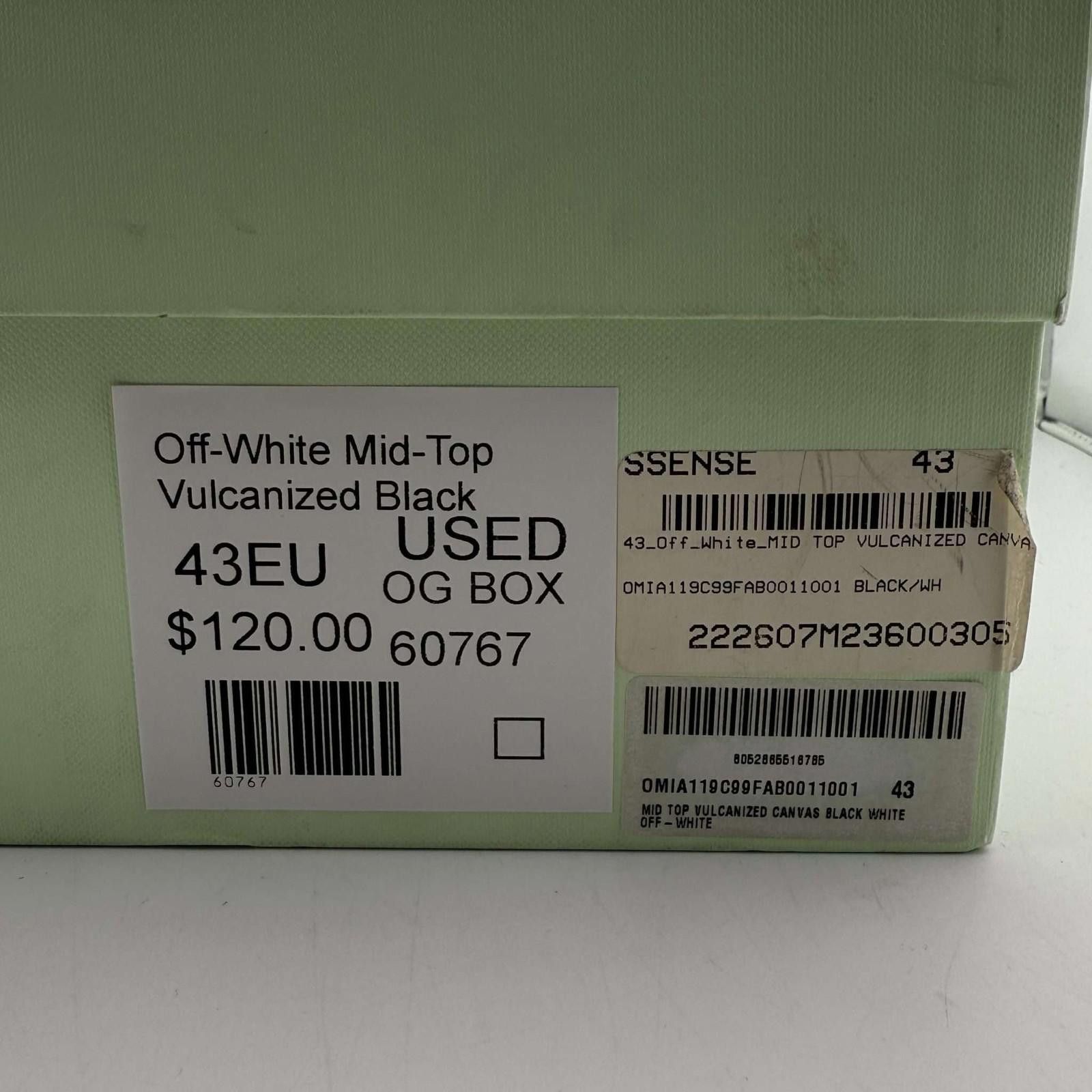 Off-White Off-White Mid-Top Vulcanized Black 43EU Used Size US 10 / EU 43 - 8 Thumbnail
