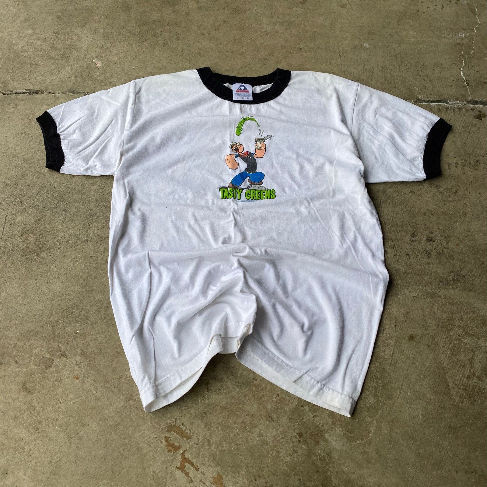 Vintage VINTAGE TASTY GREENS POPEYES SHIRT RINGER WHITE SHIRT LRG Size US L / EU 52-54 / 3 - 2 Thumbnail