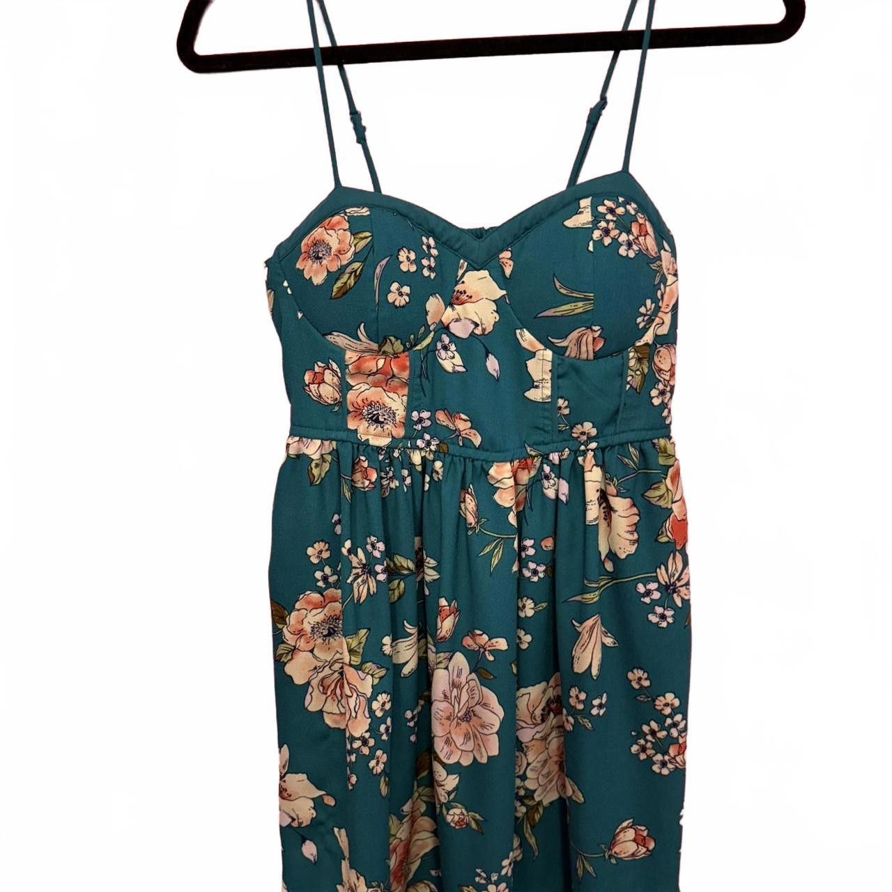 Designer Floral Print Summer Dress with Spaghetti Straps Size S / US 4 / IT 40 - 1 Thumbnail