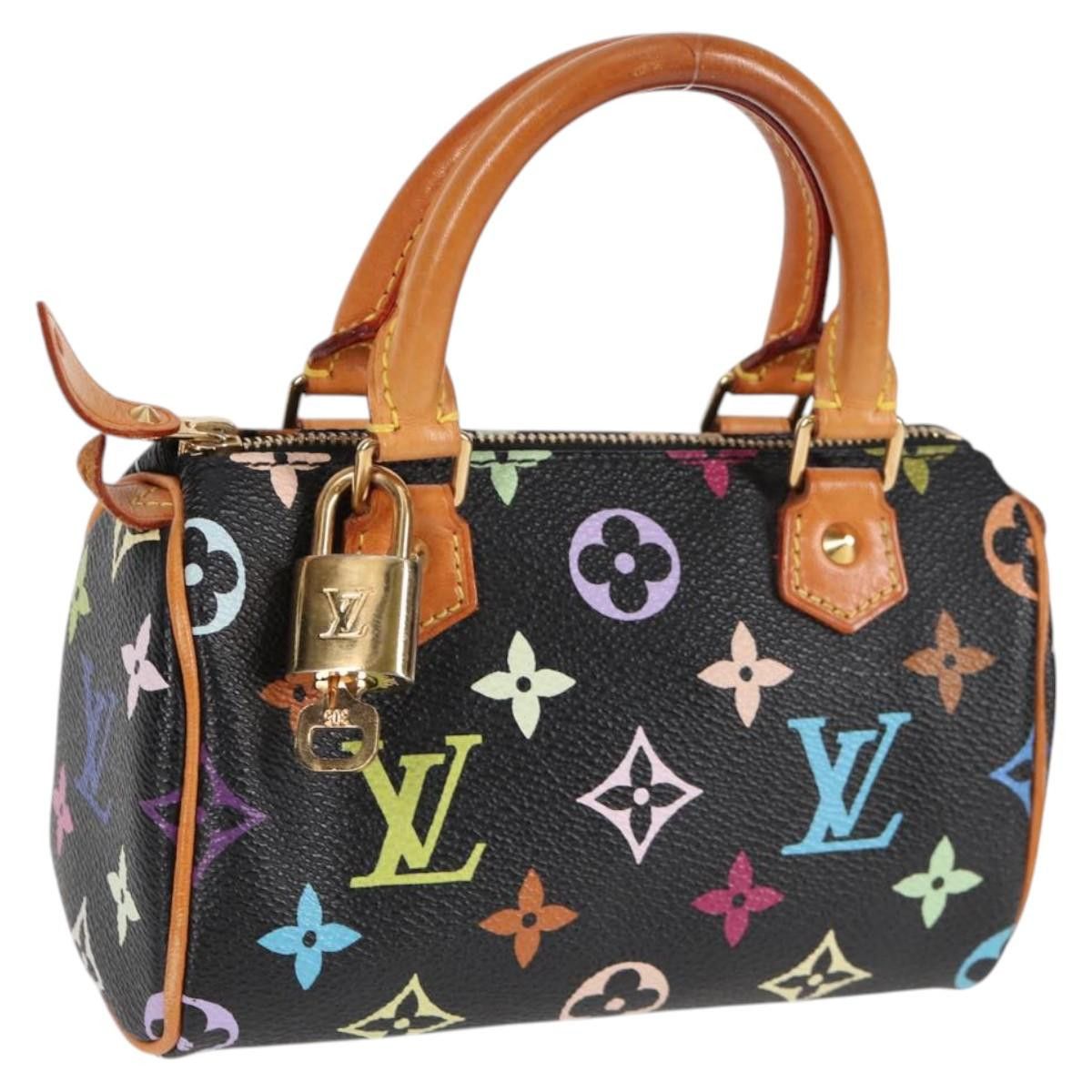 Louis Vuitton Monogram Multicolor Mini Speedy Bag Black M92644 Lv Auth 117106Am, Women's
