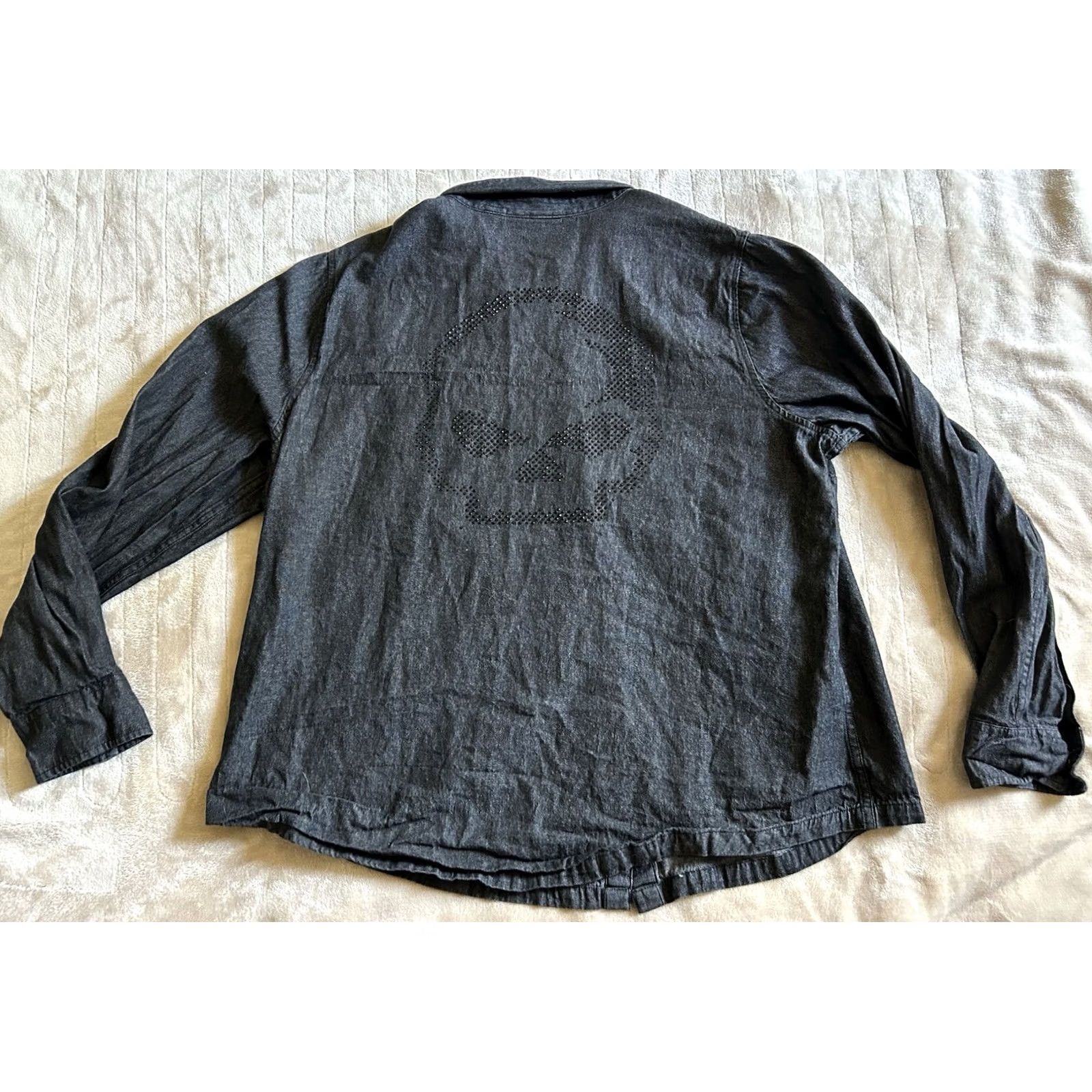 Harley Davidson Harley Davidson Long Sleeve Snap Up Women’s XL 1W Blinged Out Back Graphic Size XL / US 12-14 / IT 48-50 - 2 Thumbnail