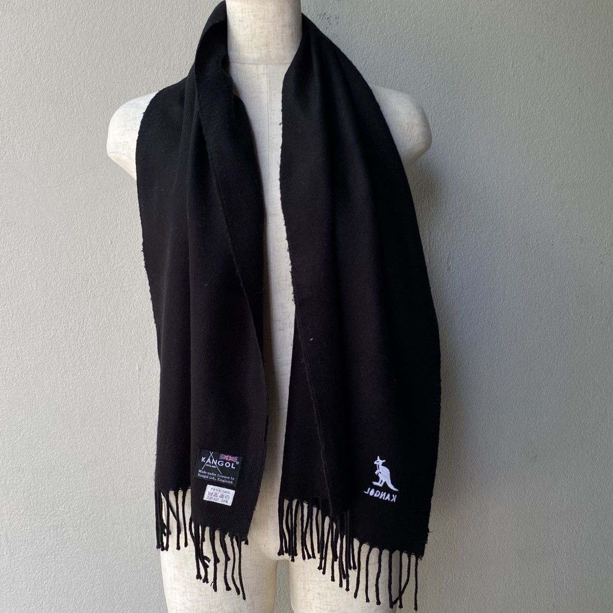 Kangol KANGOL Black Scarf with White Logo Embroidery Size ONE SIZE - 6 Thumbnail