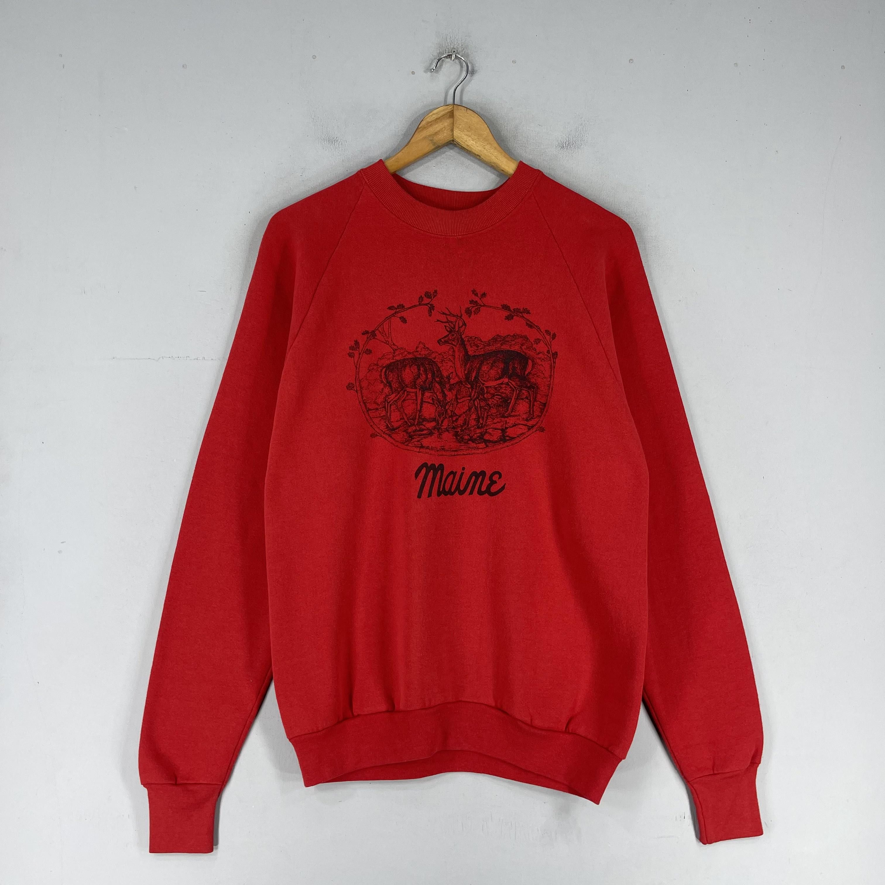 Vintage Vintage 90s MAINE National Park Habitat Printed Sweatshirt Size US M / EU 48-50 / 2 - 3 Thumbnail