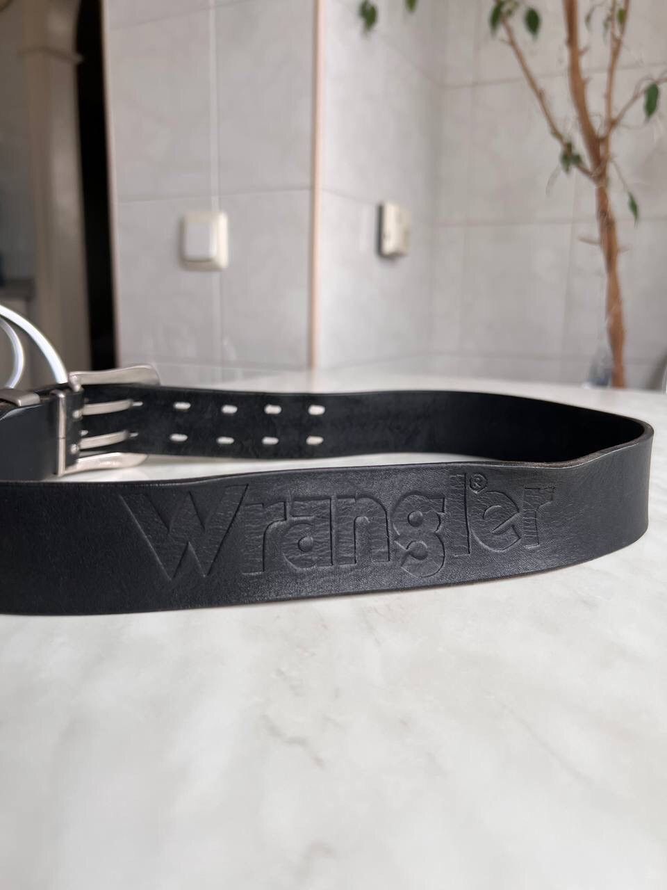 Wrangler Y2K Vintage Wrangler Leather Belt Steel 90s Diesel Style Size ONE SIZE - 5 Thumbnail