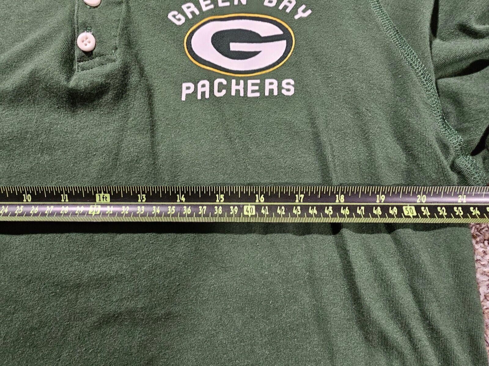 Designer Green Bay Packers 3 button LS henley XL shirt Junk food Size ONE SIZE - 6 Thumbnail
