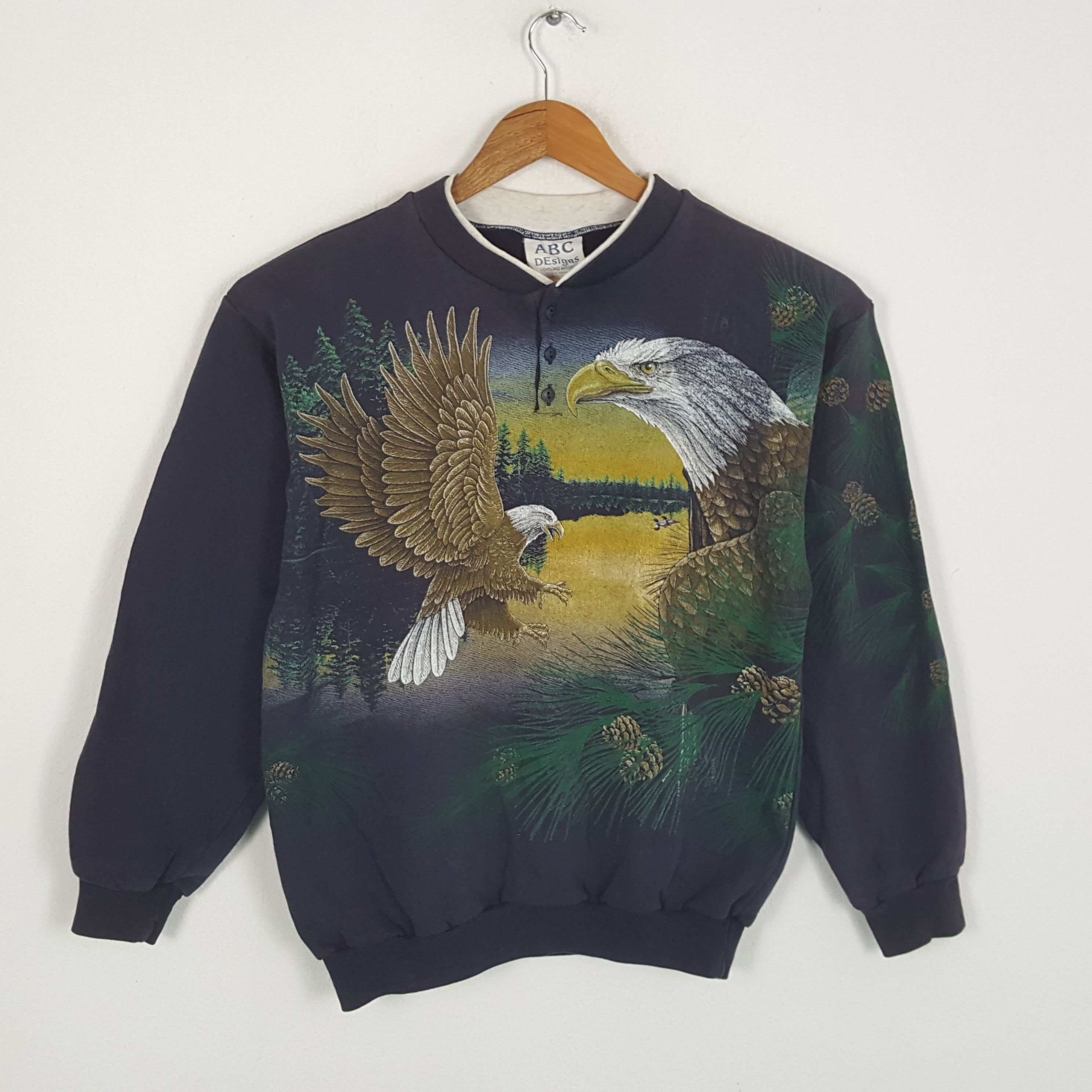 Vintage Vintage EAGLE ART Streetwear Full Print Style Sweatshirts Size US M / EU 48-50 / 2 - 1 Thumbnail