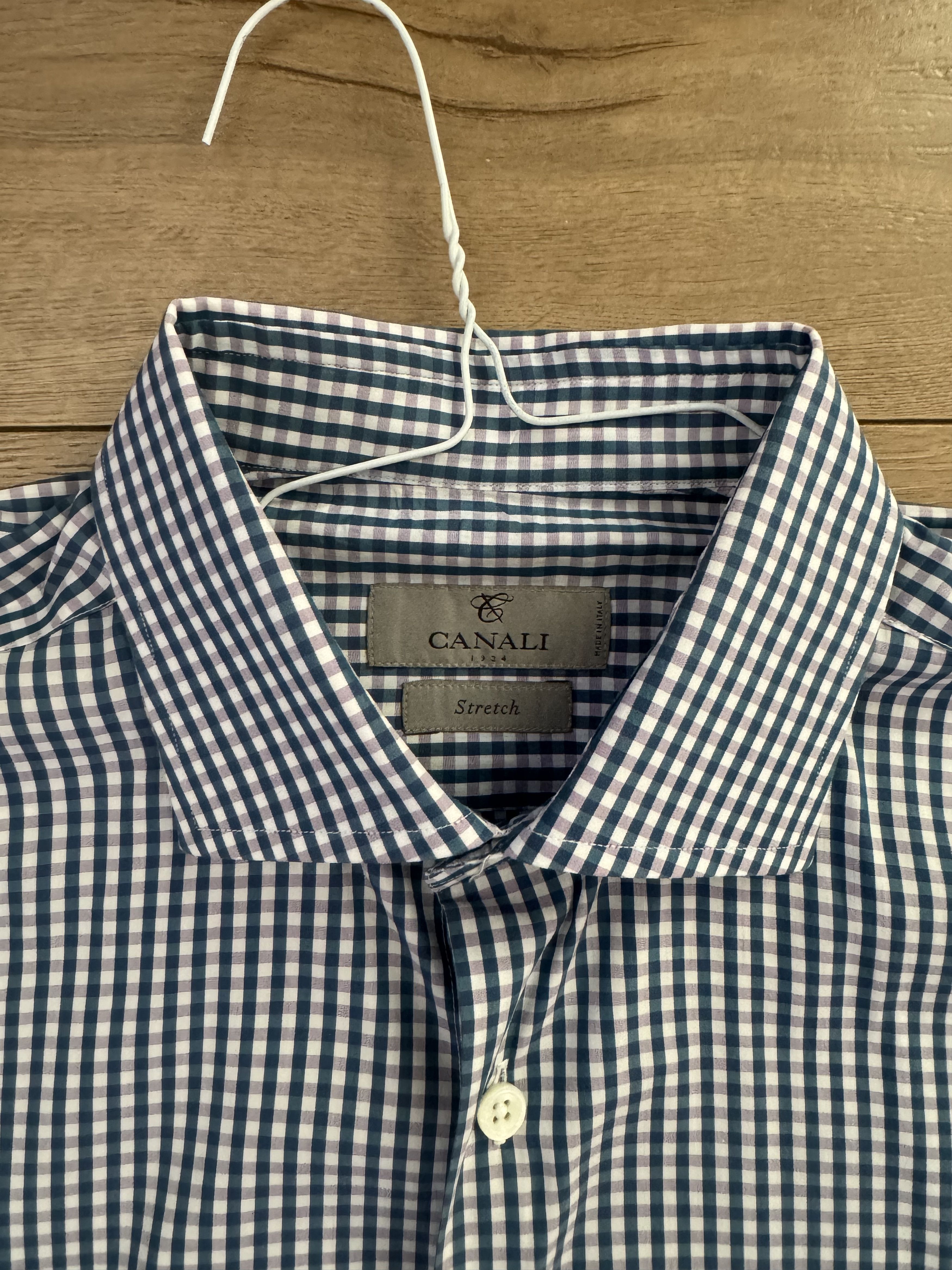 Canali Canali Italy Shirt Mens Blue & Purple Dress Button Up Long L Size US L / EU 52-54 / 3 - 2 Thumbnail