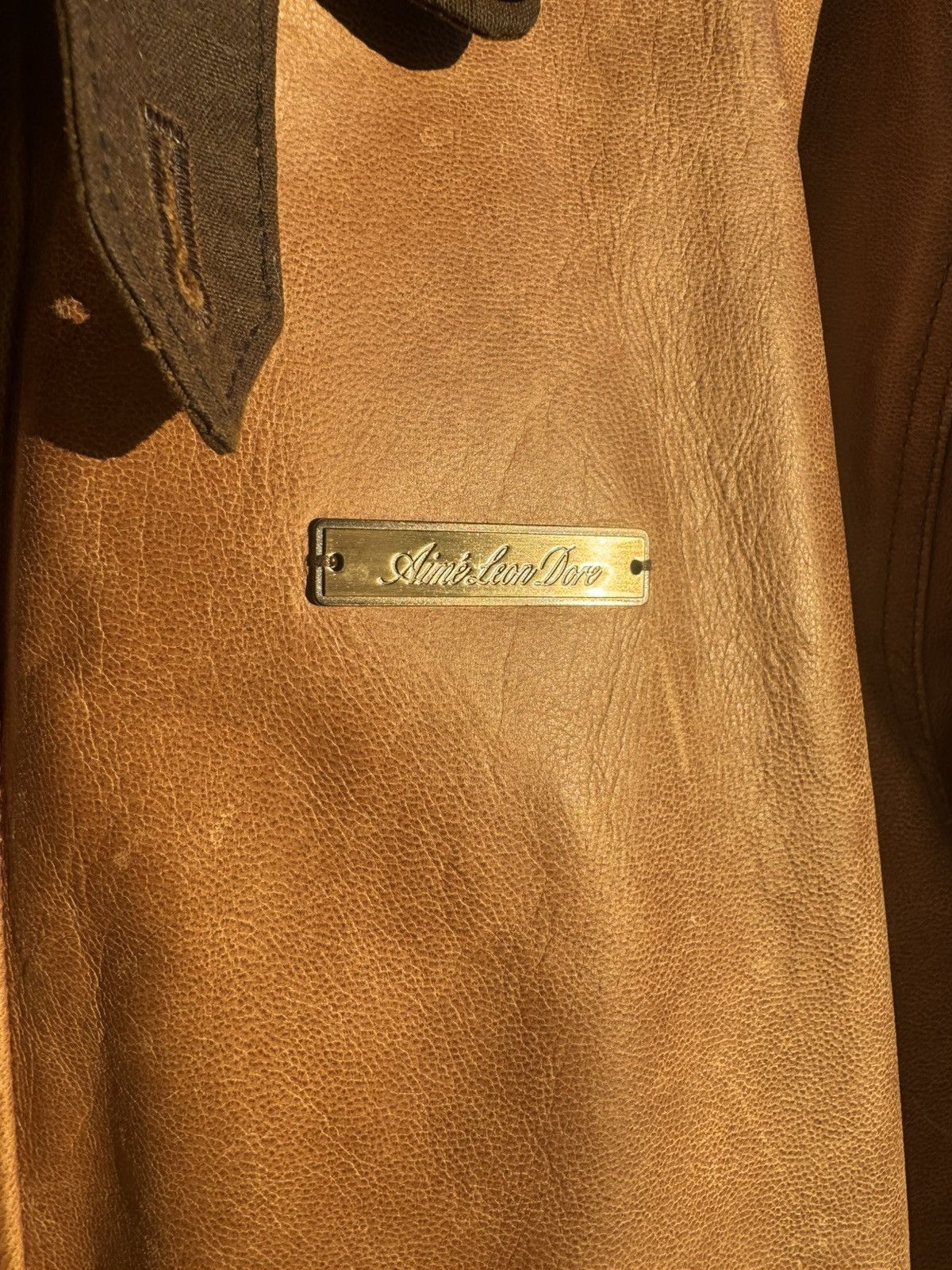 Aime Leon Dore Aime Leon Dore Leather Avaitor Jacket Size US L / EU 52-54 / 3 - 3 Thumbnail