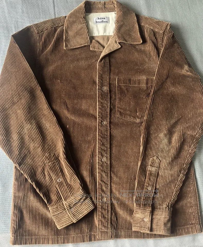 Acne Studios Acne Studios Khaki corduroy work shirt Size US M / EU 48-50 / 2 - 2 Thumbnail