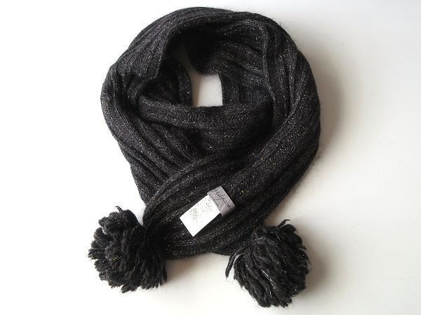 Yohji Yamamoto POUR HOMME 2010AW Wool mohair knit pom-pom scarf Size ONE SIZE - 1 Thumbnail