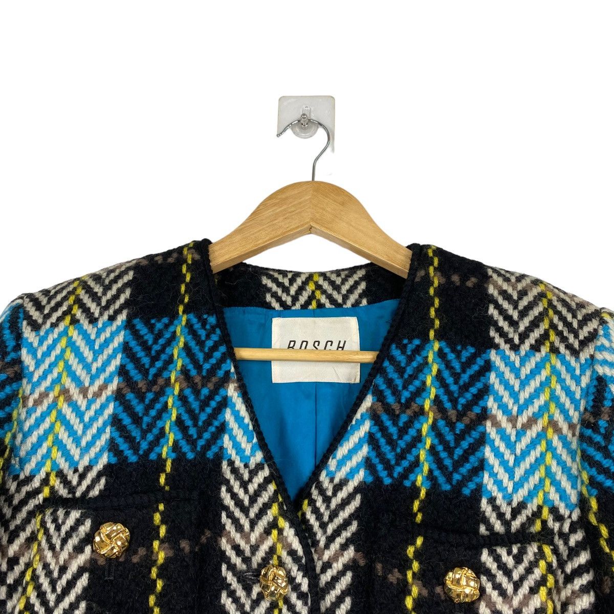 Japanese Brand Womens BOSCH Check Wool Rayon Blazer Jacket Coat Size S Size S / US 4 / IT 40 - 5 Thumbnail