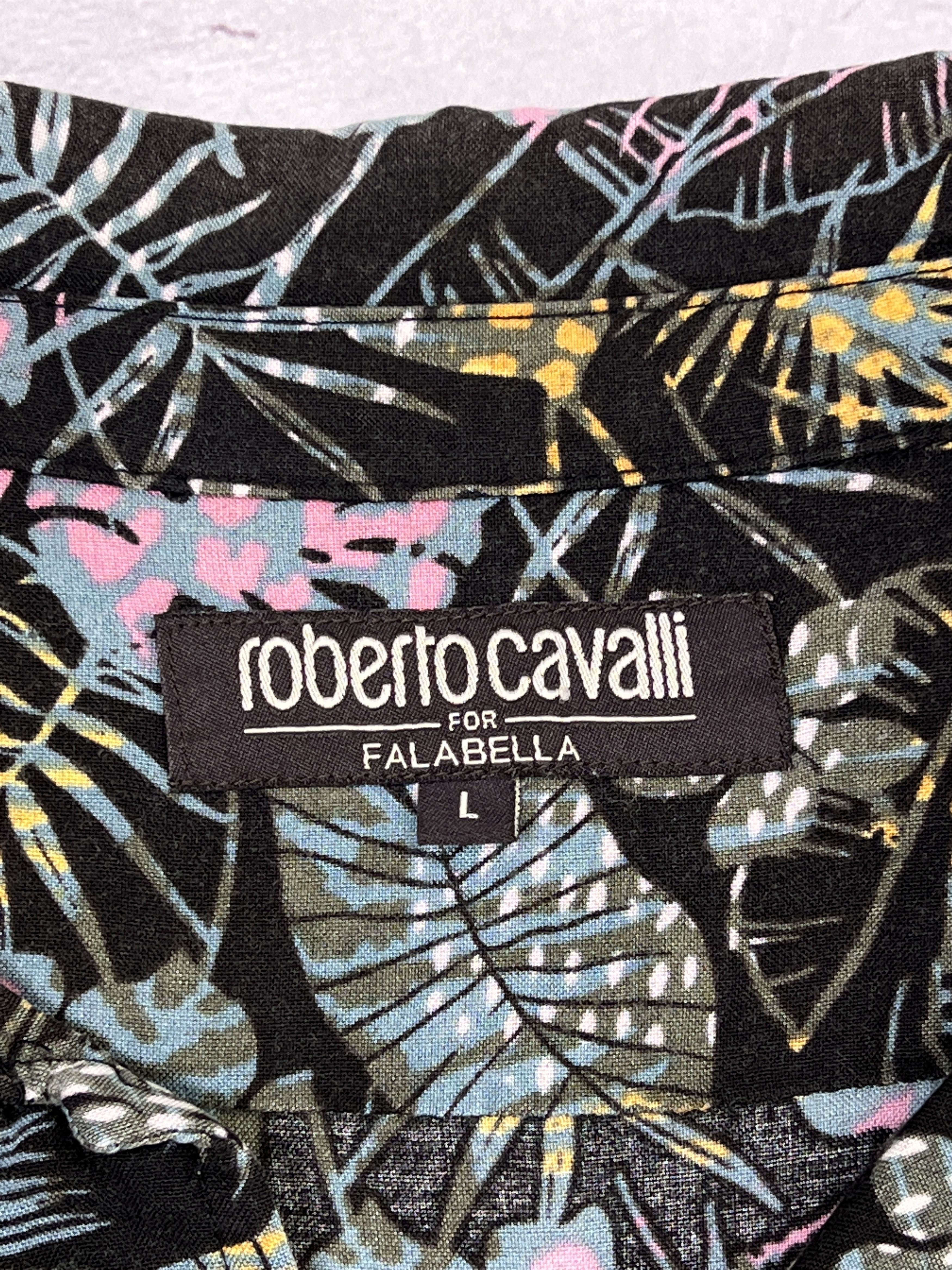 Roberto Cavalli Roberto Cavalli Hawaiian Viscose Shirt Floral Pattern Size US L / EU 52-54 / 3 - 5 Thumbnail