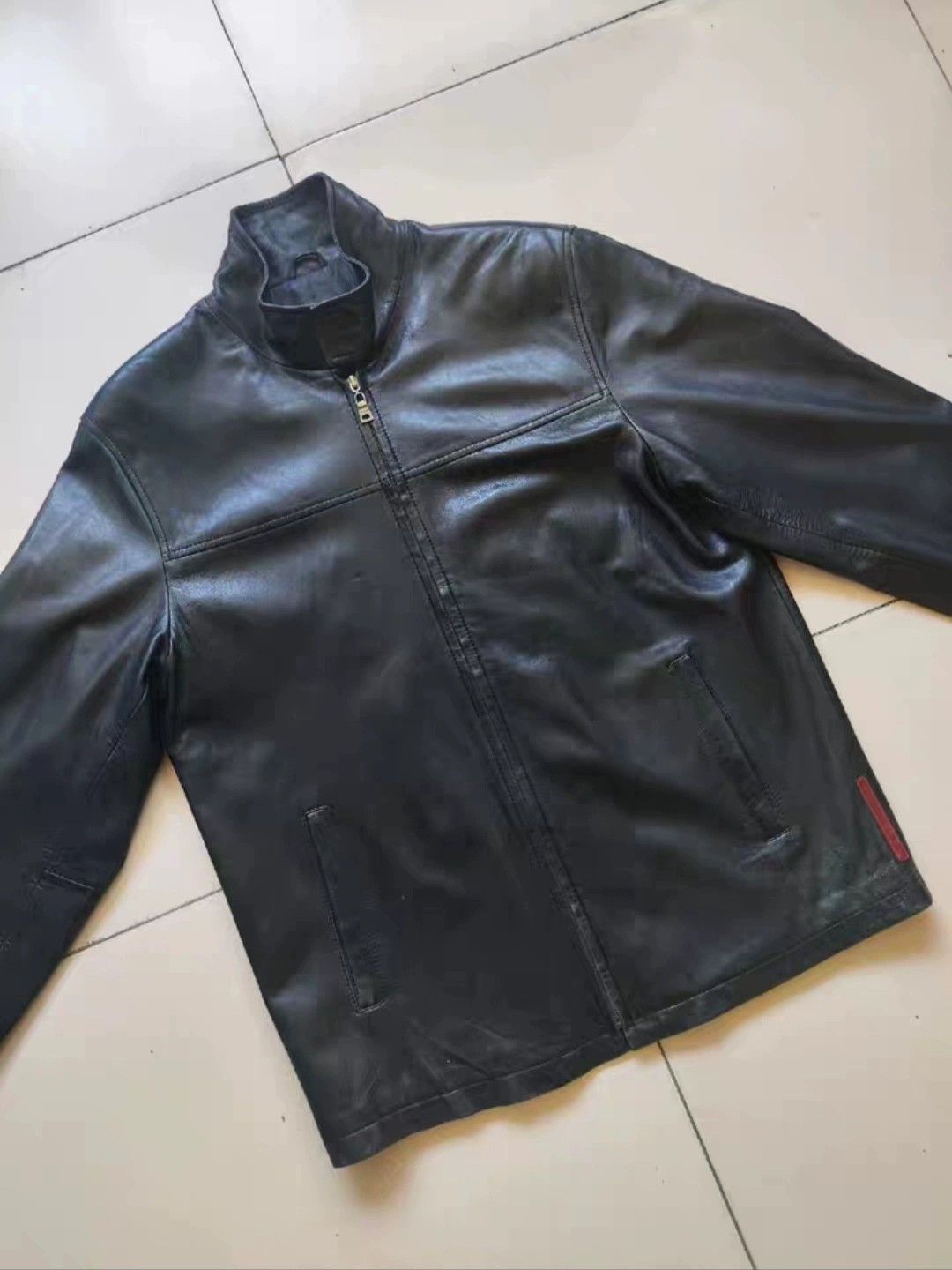 Prada 90s Archive prada sport gore-tex lining leather jacket Size US M / EU 48-50 / 2 - 2 Thumbnail
