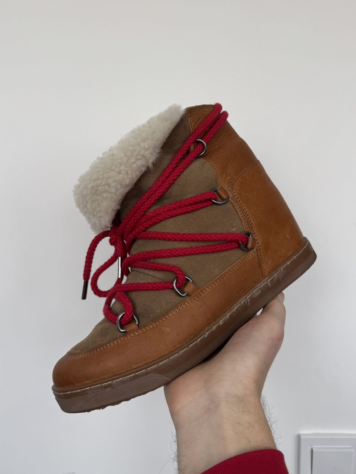 Isabel Marant Isabel Marant Nowles Wedge Snow Boots | Shearling & Leather Size US 9.5 / IT 39.5 - 2 Thumbnail