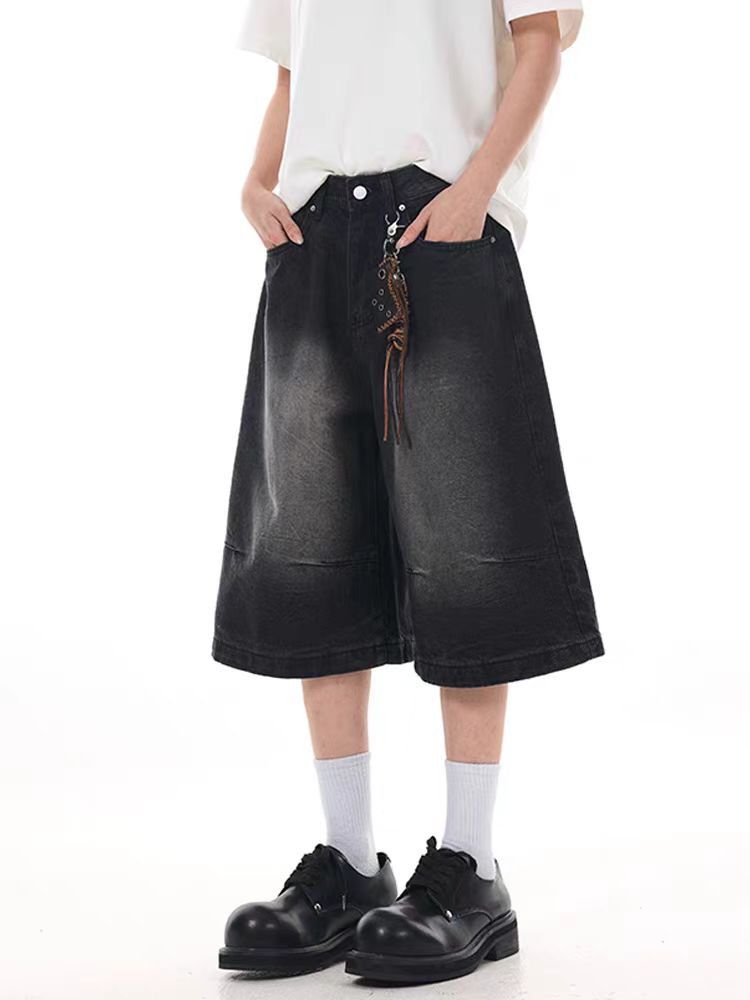Japanese Brand × Vintage Washed Black Street Hip Hop Baggy Denim Shorts Size US 33 - 3 Thumbnail
