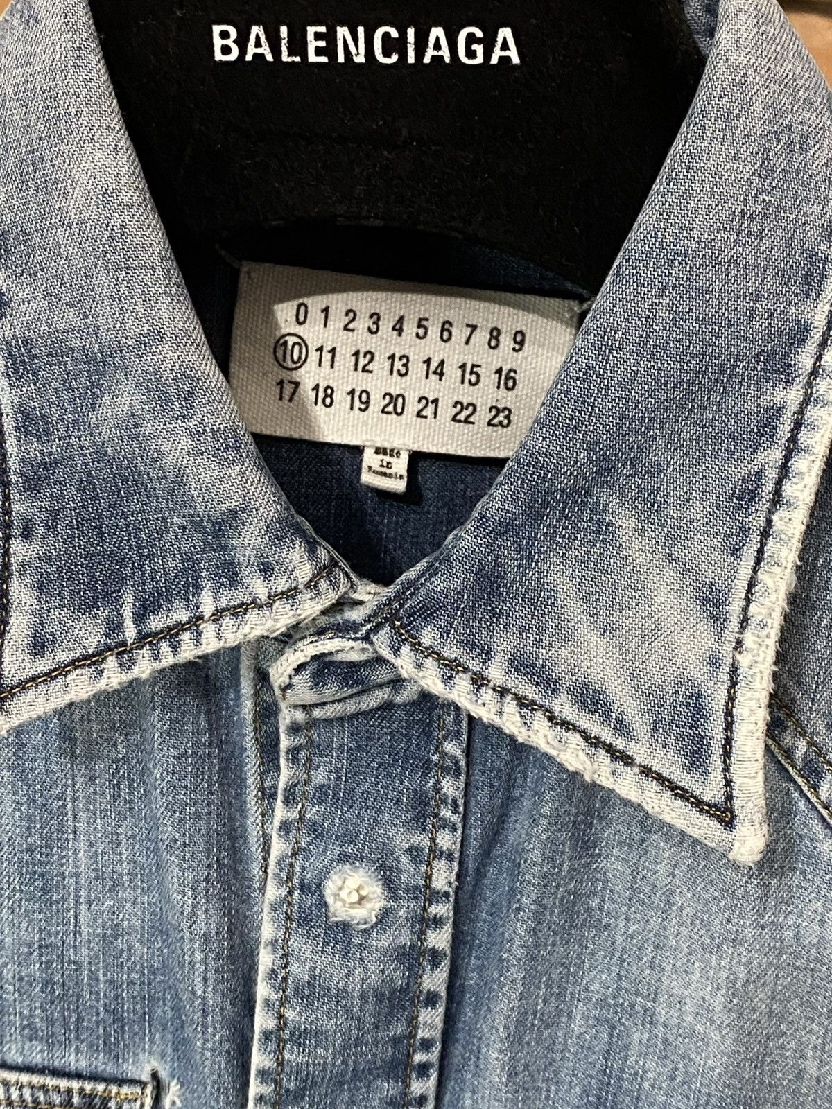 Maison Margiela SS16 DESTROYED DENIM SHIRT DISTRESSED BLUE Size US S / EU 44-46 / 1 - 5 Thumbnail