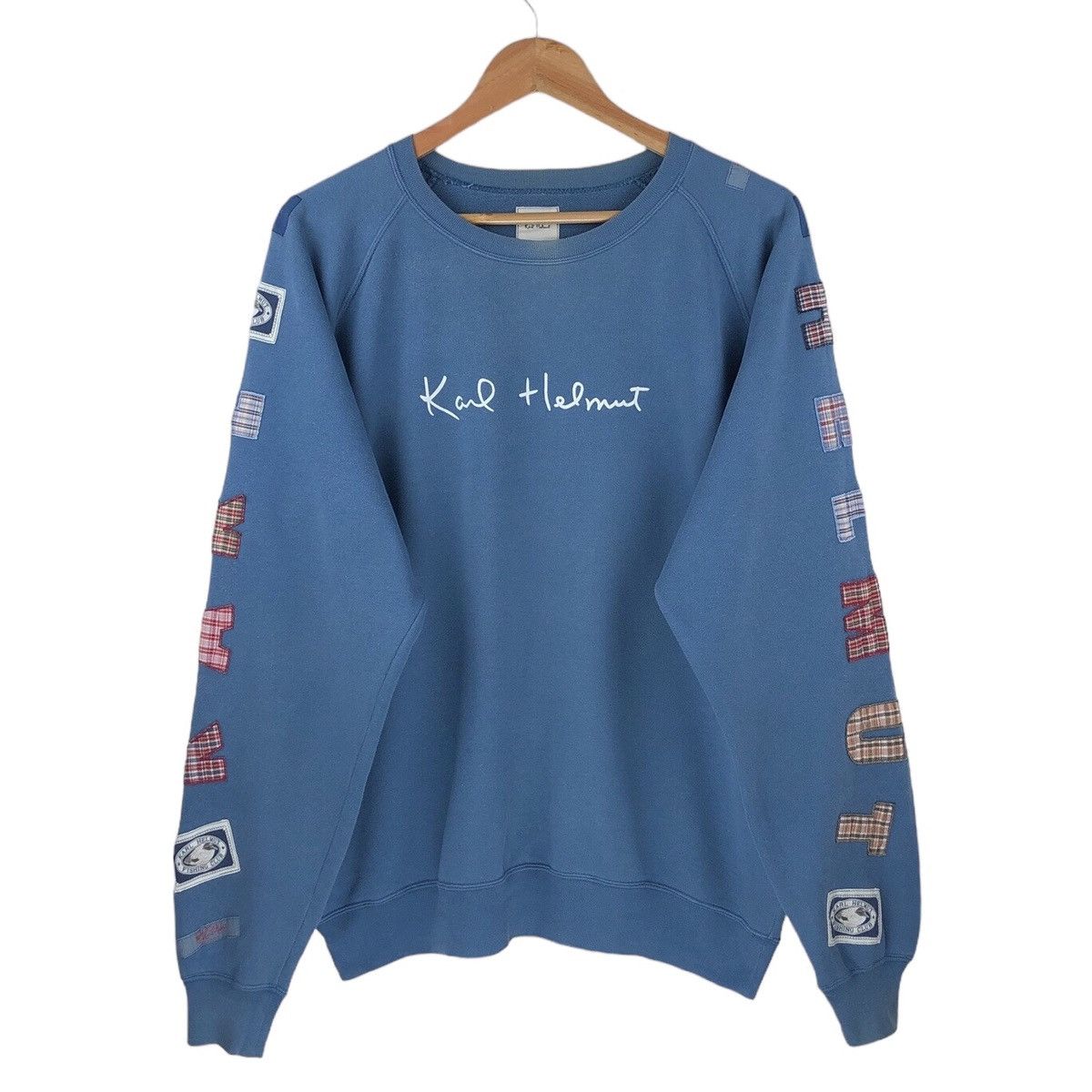 Vintage Karl Helmut Patchwork Spell Out Big Logo Sweatshirt