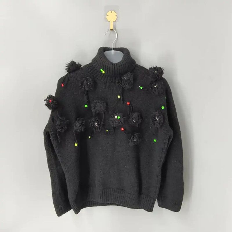 Loewe Black Wool Knit Sweater for Women 0089