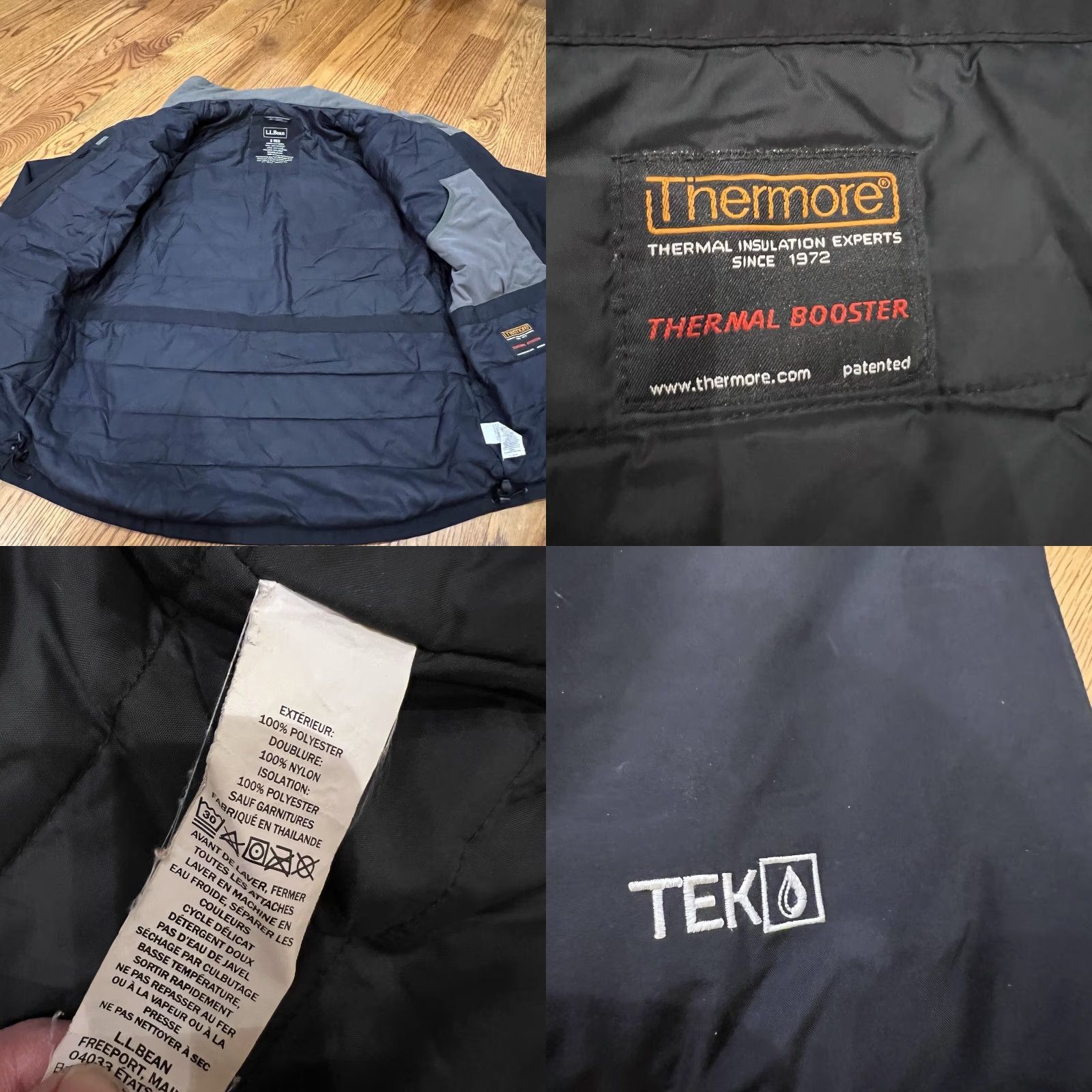 Vintage Women’s LL Bean Full Zip Tek Thermore Jacket Black Size Small Size S / US 4 / IT 40 - 8 Thumbnail