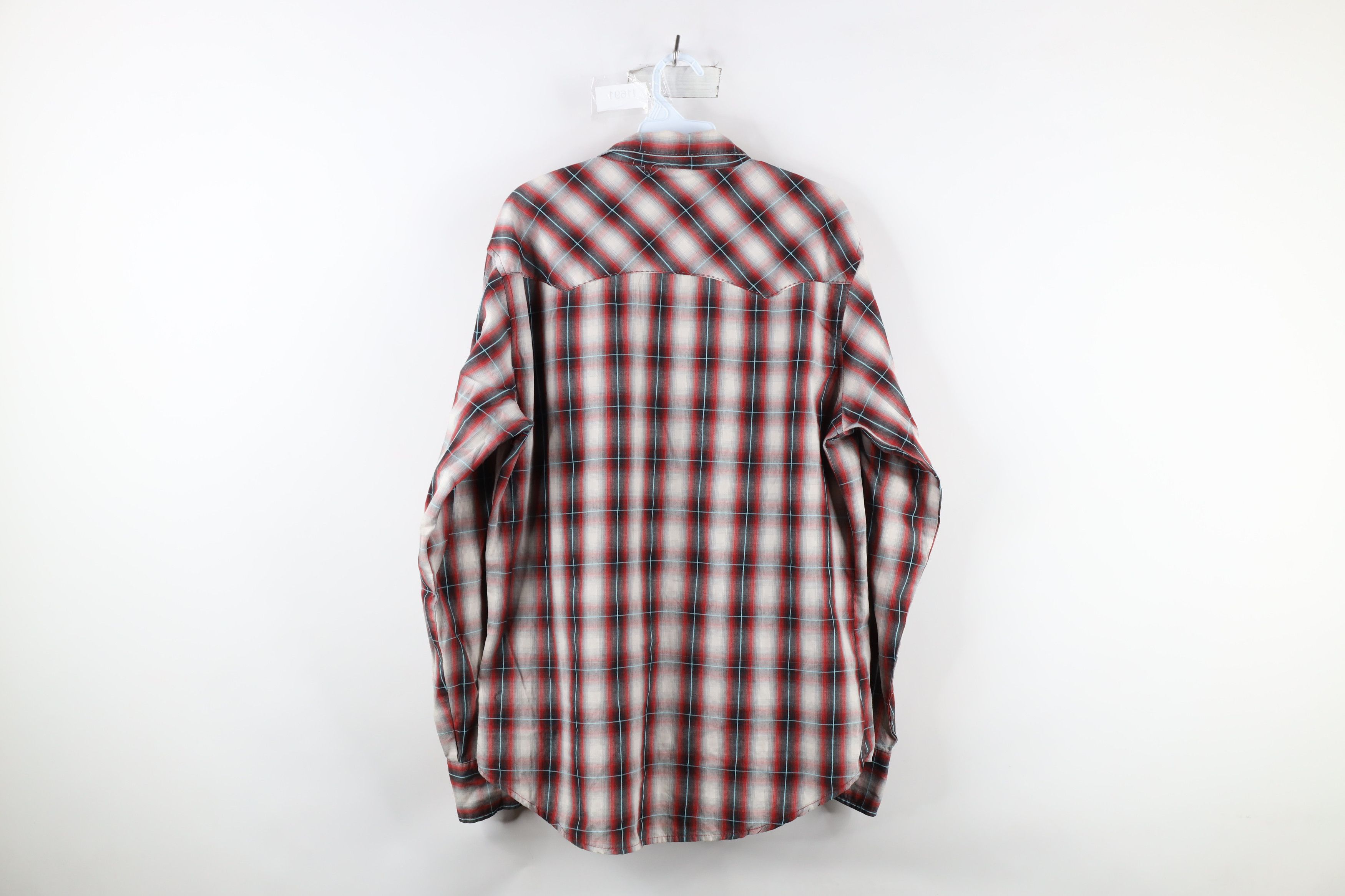 Vintage × Wrangler Vintage 90s Wrangler Snap Button Collared Shirt Plaid Size US L / EU 52-54 / 3 - 7 Thumbnail