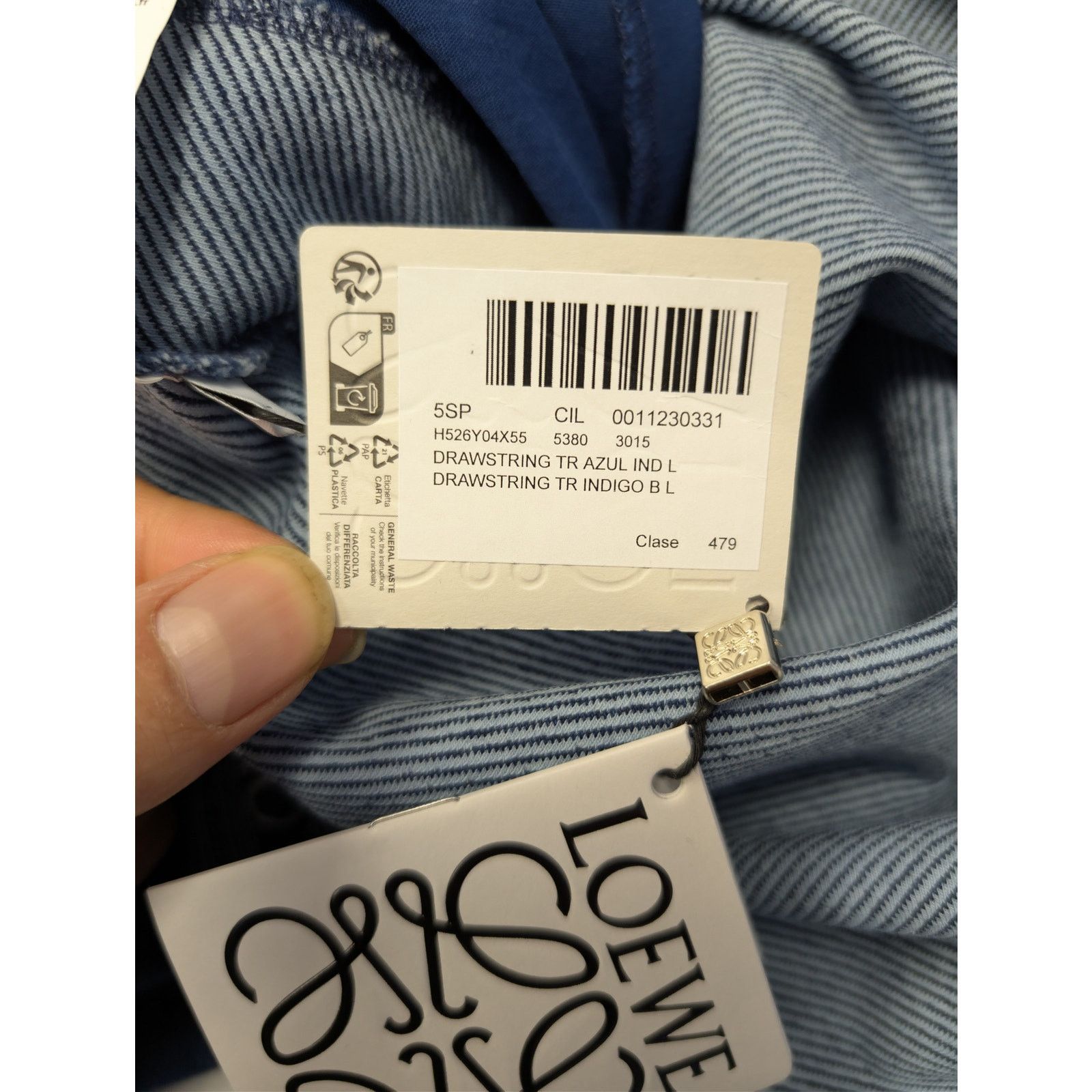Loewe o1rshd1 Drawstring Denim Trousers in Indigo Blue Size US 34 / EU 50 - 23 Thumbnail