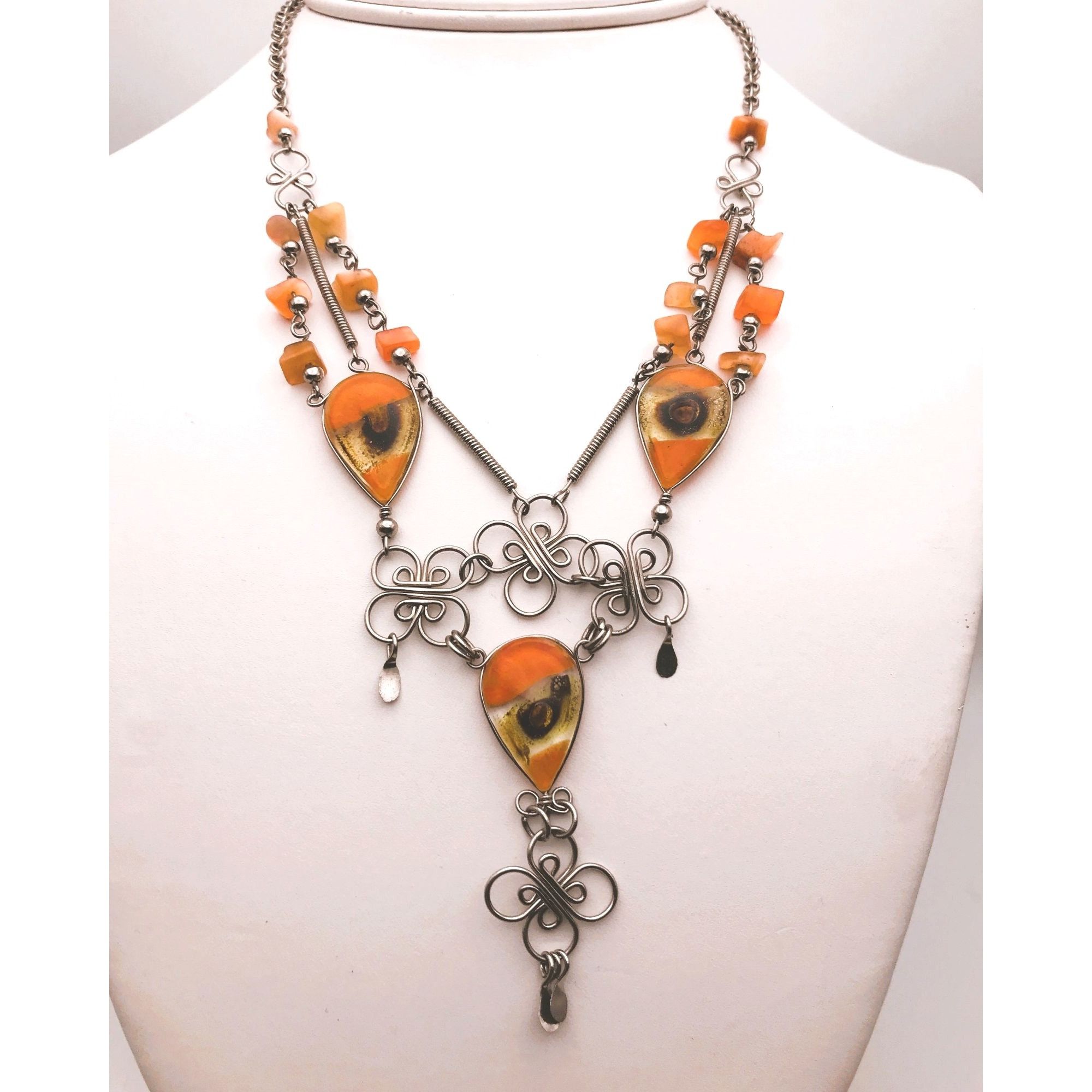 Other Third Eye Orange Necklace Handmade Boho Bohemian Hippie Size ONE SIZE - 2 Thumbnail