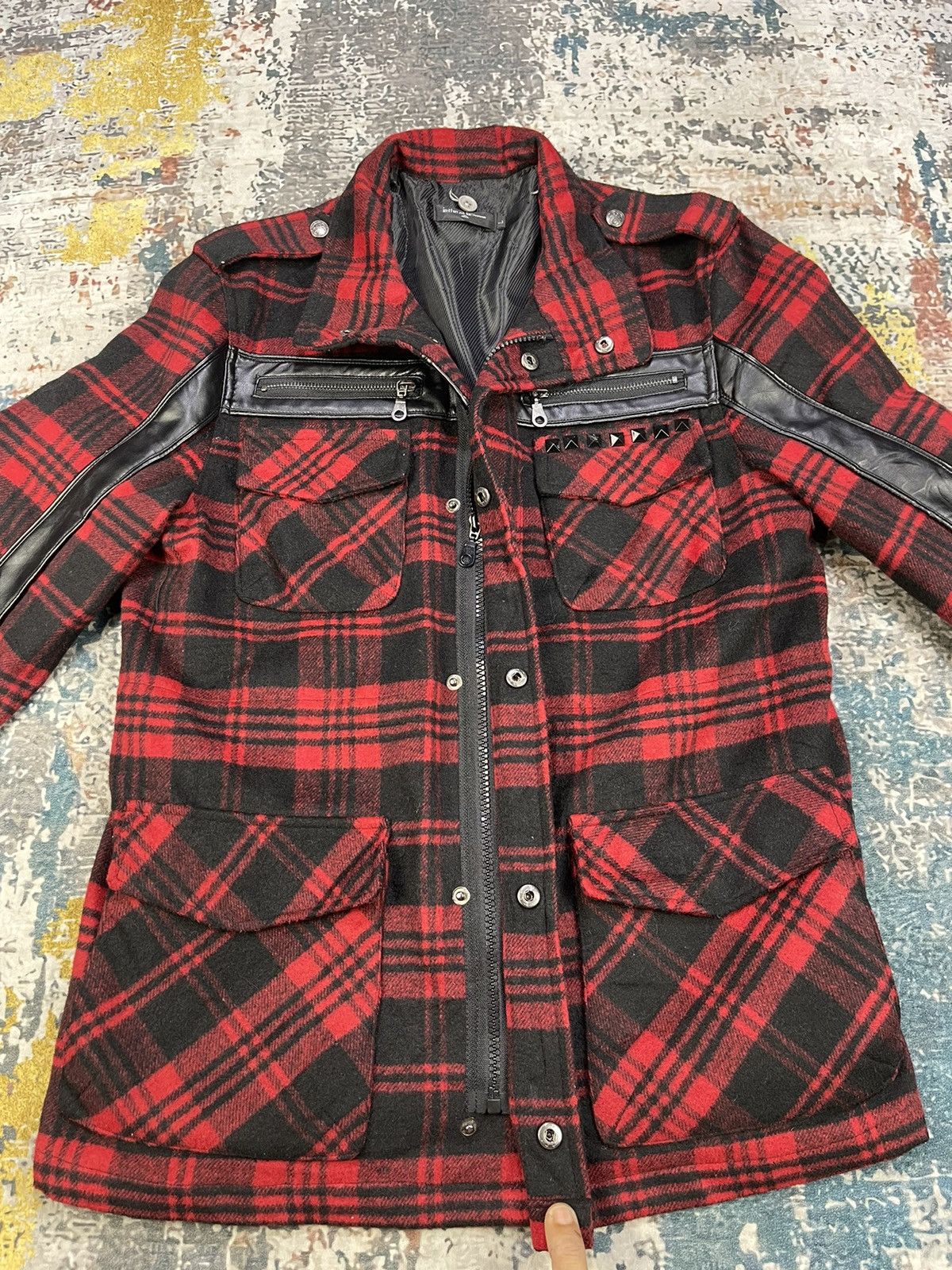 In The Attic In The Attic Red Tartan Spiked Punk Jacket Size US S / EU 44-46 / 1 - 4 Thumbnail